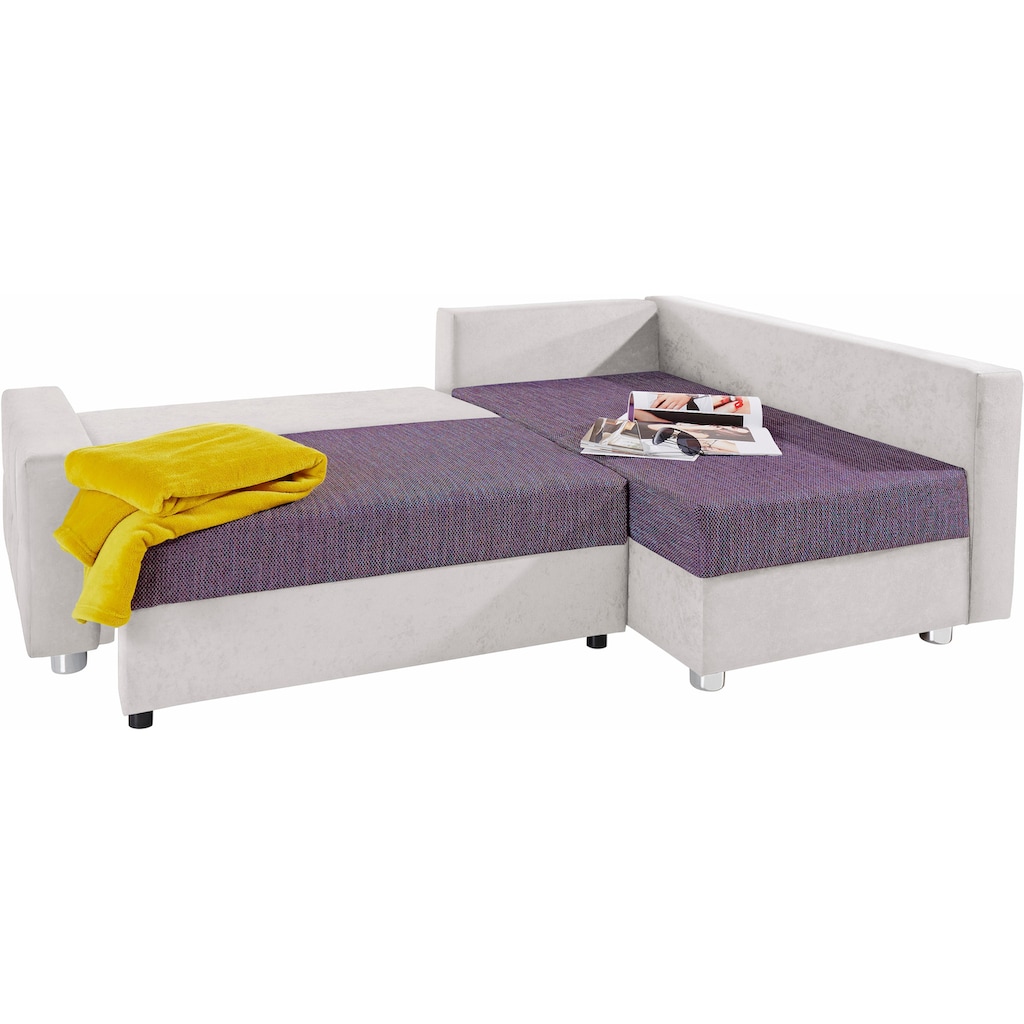 COLLECTION AB Ecksofa Parma, mit Bettfunktion, inkl. Zier- und Rückenkissen