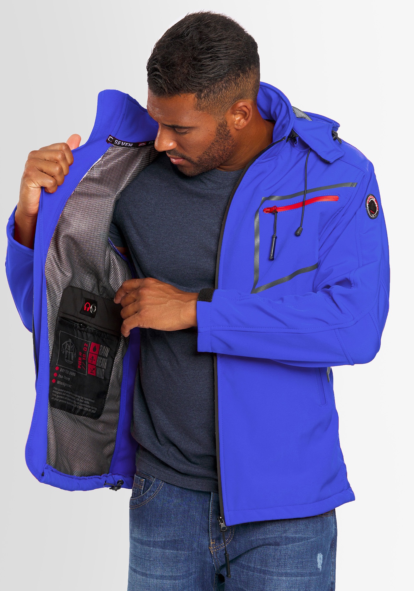 Arctic Seven Softshelljacke »ASPierr« sportliche Outdoor Funktionsjacke mit abnehmbarer Kapuze