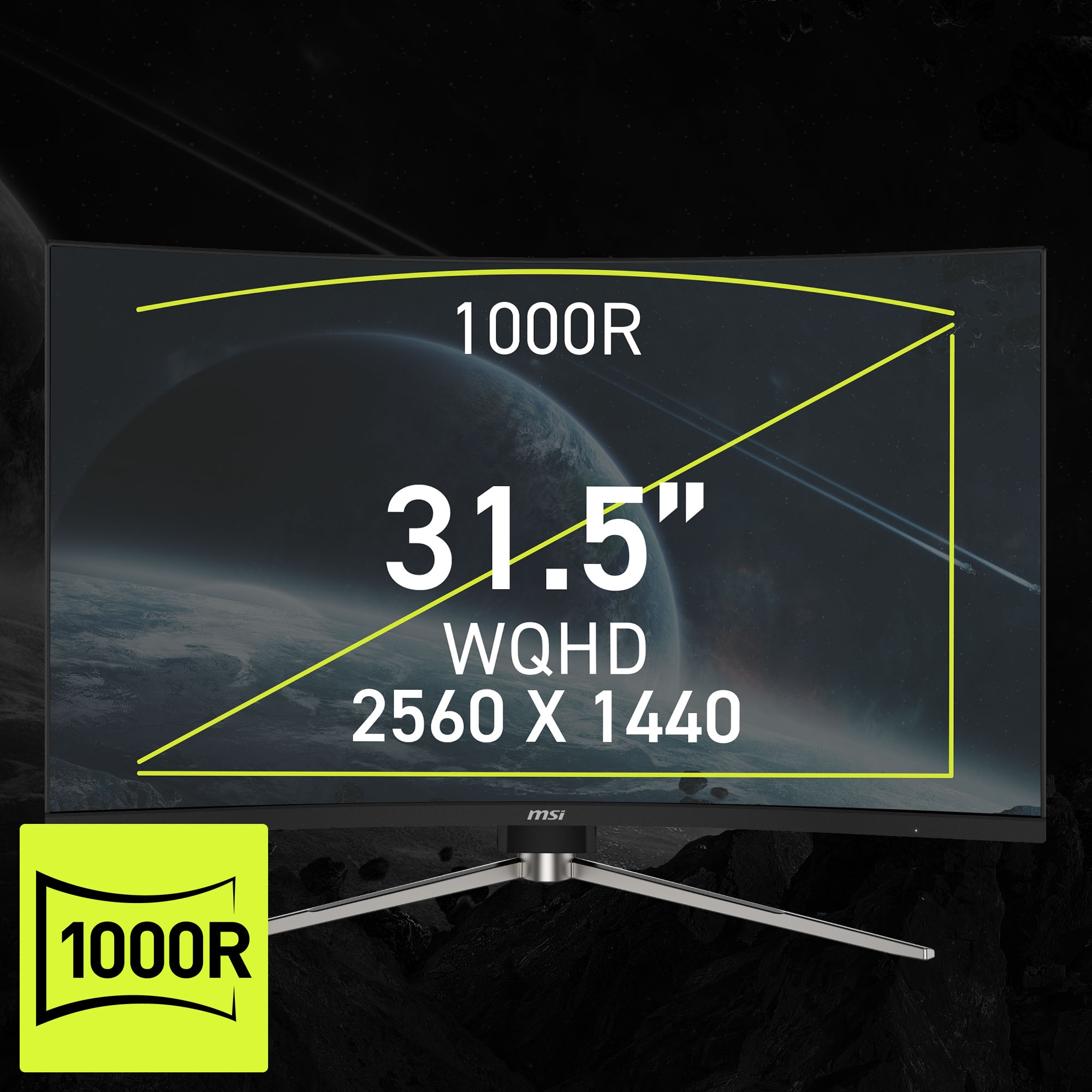MSI Curved-Gaming-Monitor »MAG 325CQRF QD E2«, 80 cm/32 Zoll, 2560 x 1440 px, WQHD, 0,5 ms Reaktionszeit, 180 Hz, 5-Wege Joystick Navigation