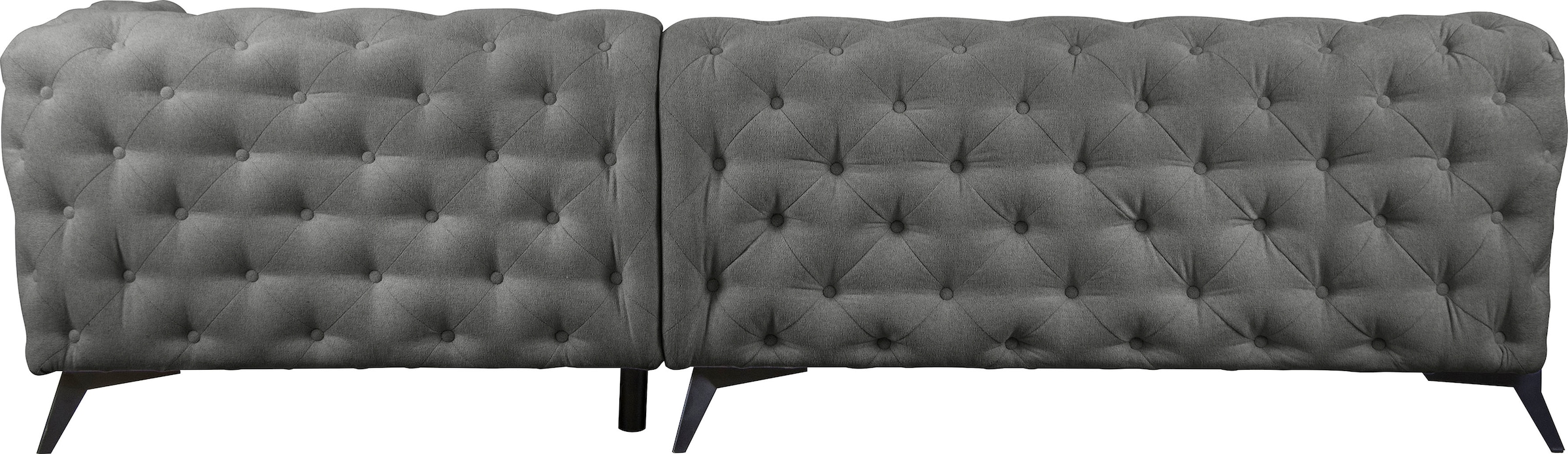 Leonique Chesterfield-Sofa »Amaury L-Form«, moderne Chersterfield-Optik, Breite 262 cm, Fußfarbe wählbar
