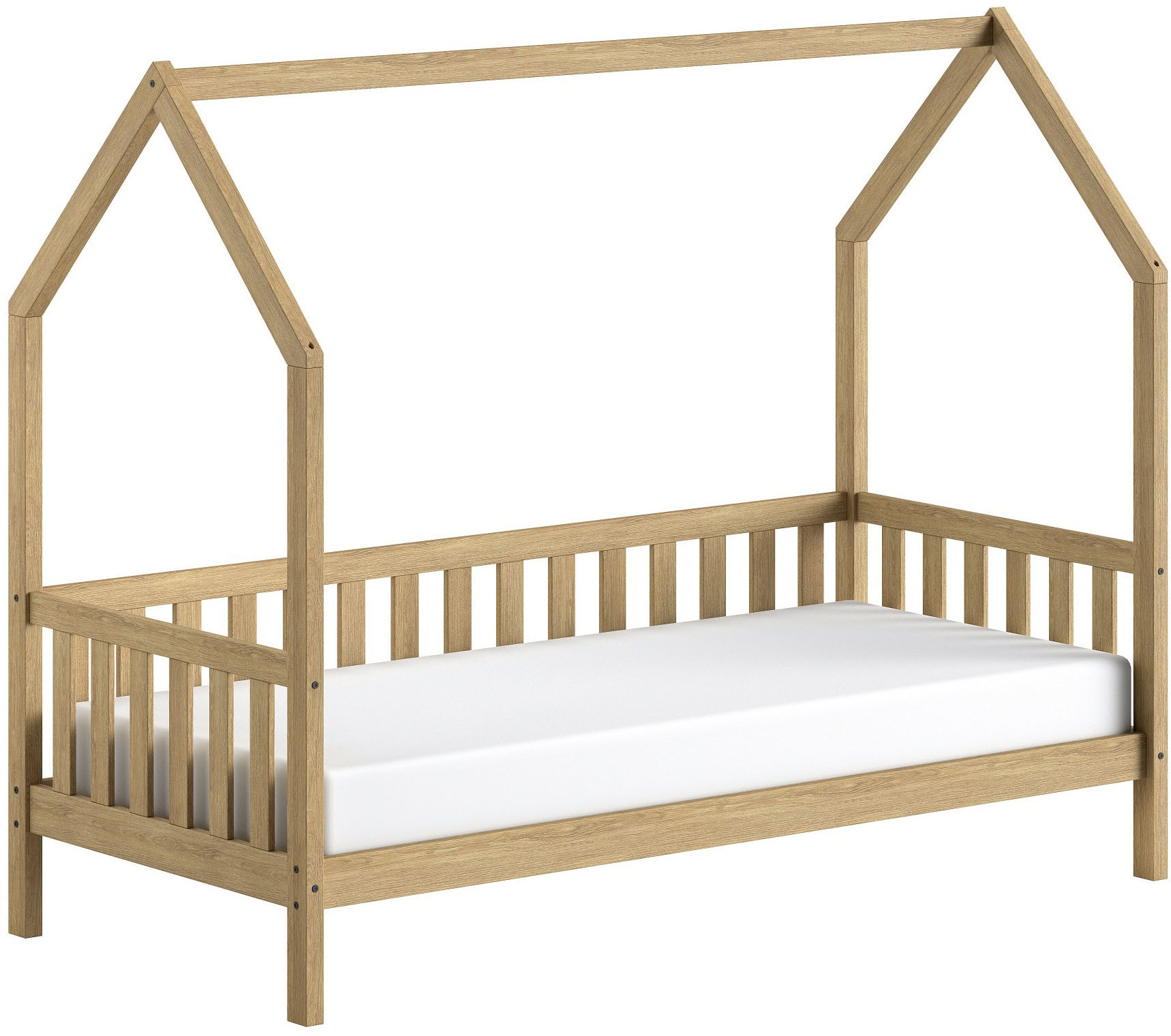 Vipack Hausbett "Cabane, mit Dachaufbau und Sprossenumrandung in Landhaus-O günstig online kaufen