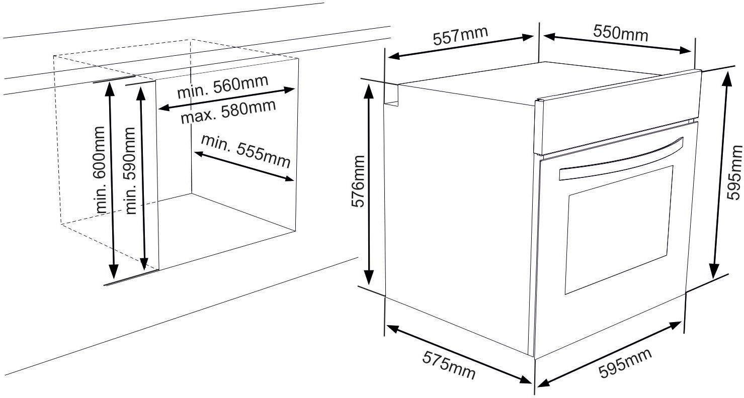 Sharp Einbaubackofen »K-60D19IM1-EU«, K-60D19IM1-EU, mit Vollauszug