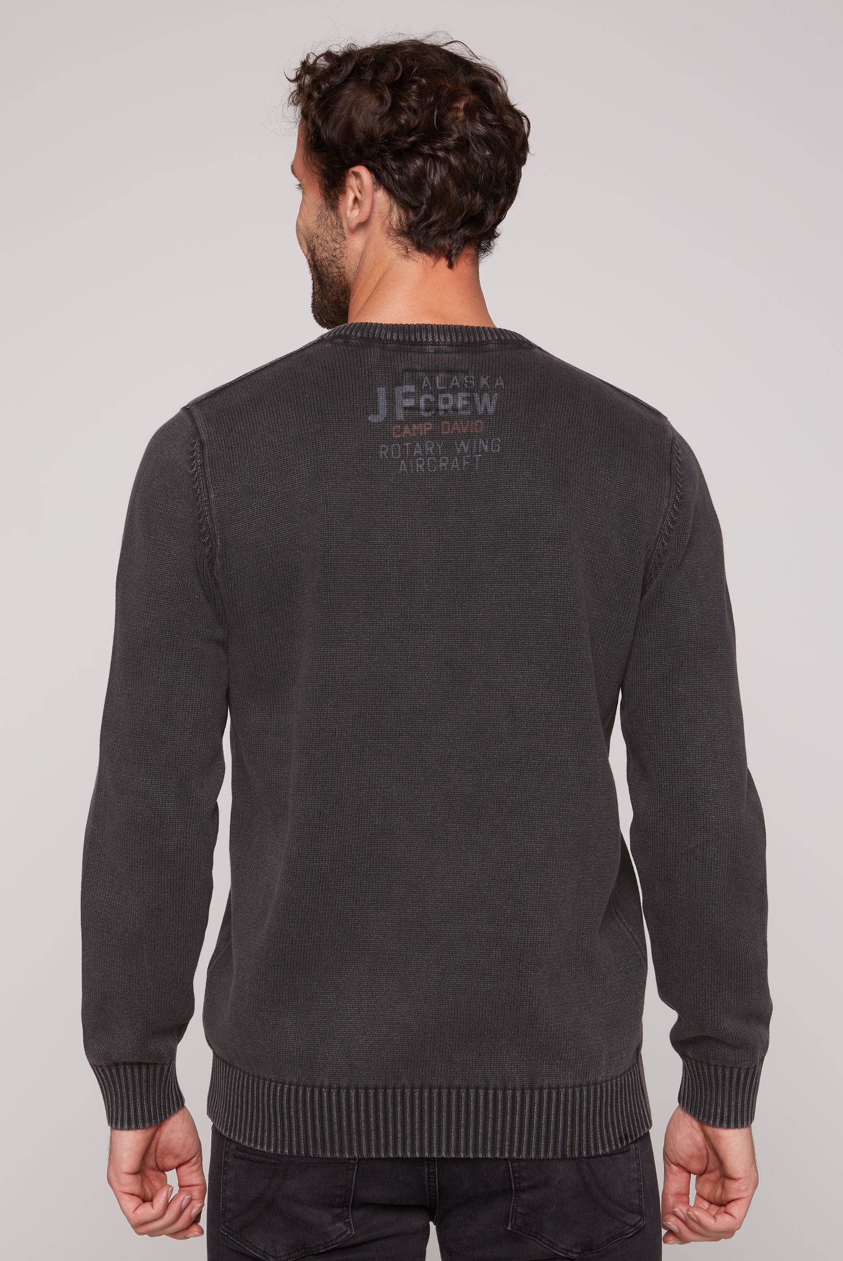 CAMP DAVID Strickpullover, mit Logoprints vorne und hinten günstig online kaufen