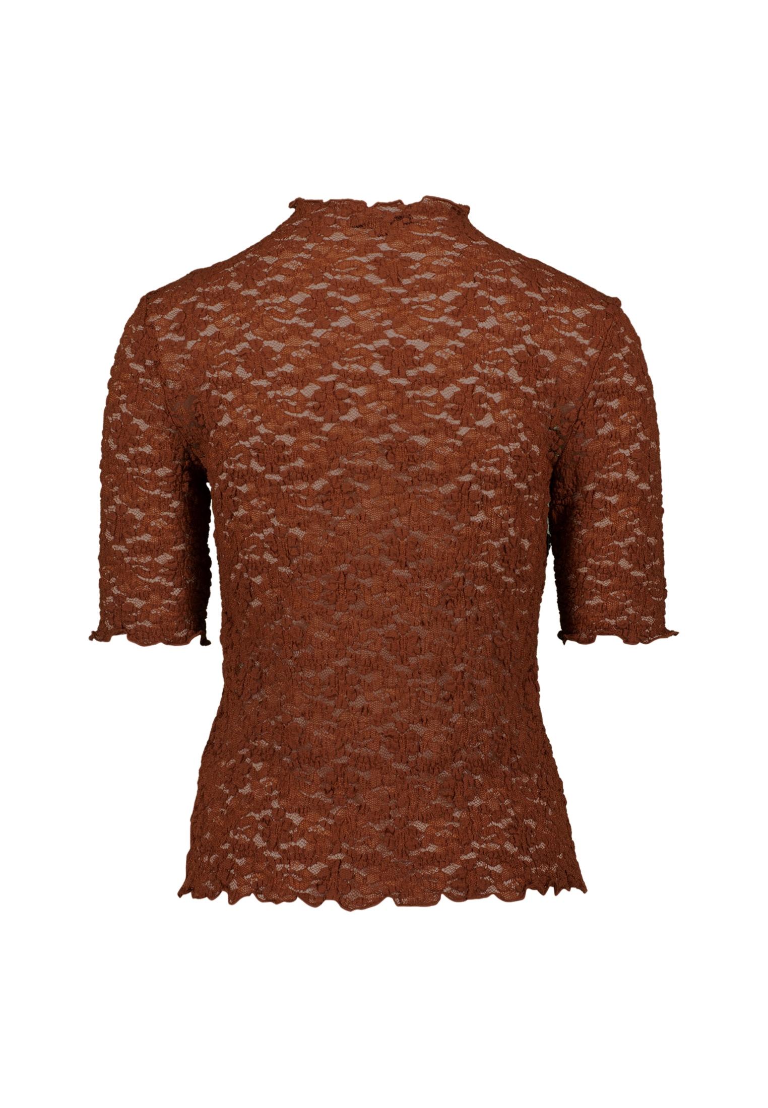 Zero Kurzarmshirt »zero Damen Spitzenshirt mit Stehkragen«, (1 tlg.), Spitze