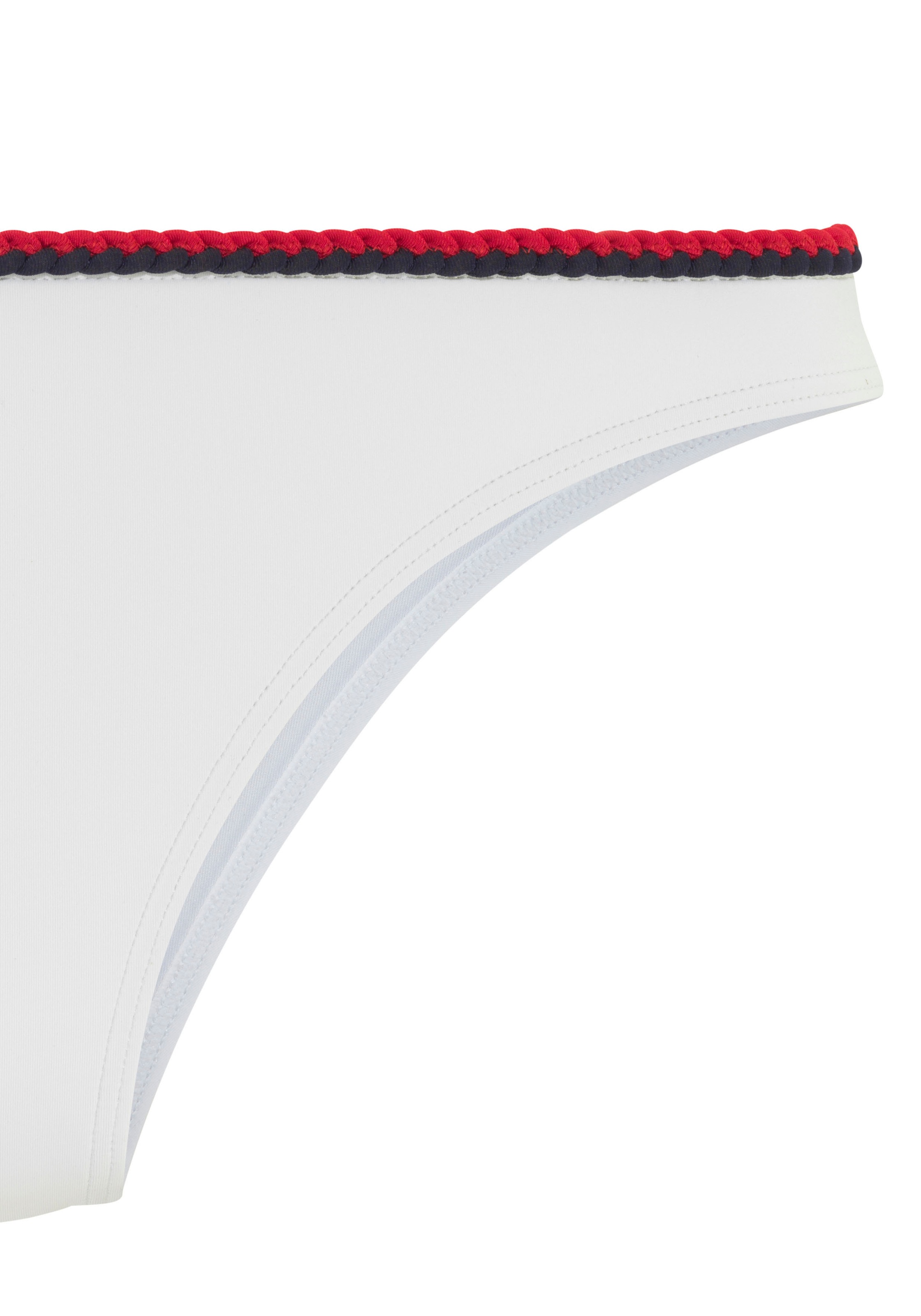 Bikini-Hose S.OLIVER "Junis", Damen, Gr. 34, N-Gr, weiß, Recycling-Polyamid, kontrastfarbene Details, unifarben, Badehosen Bikini-Hose, im knappen Schnitt 3