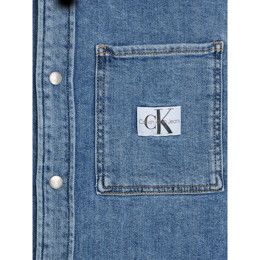 Calvin Klein Jeans Jeanshemd »LINEAR SLIM DENIM SHIRT«, mit Calvin Klein Logo-Badge