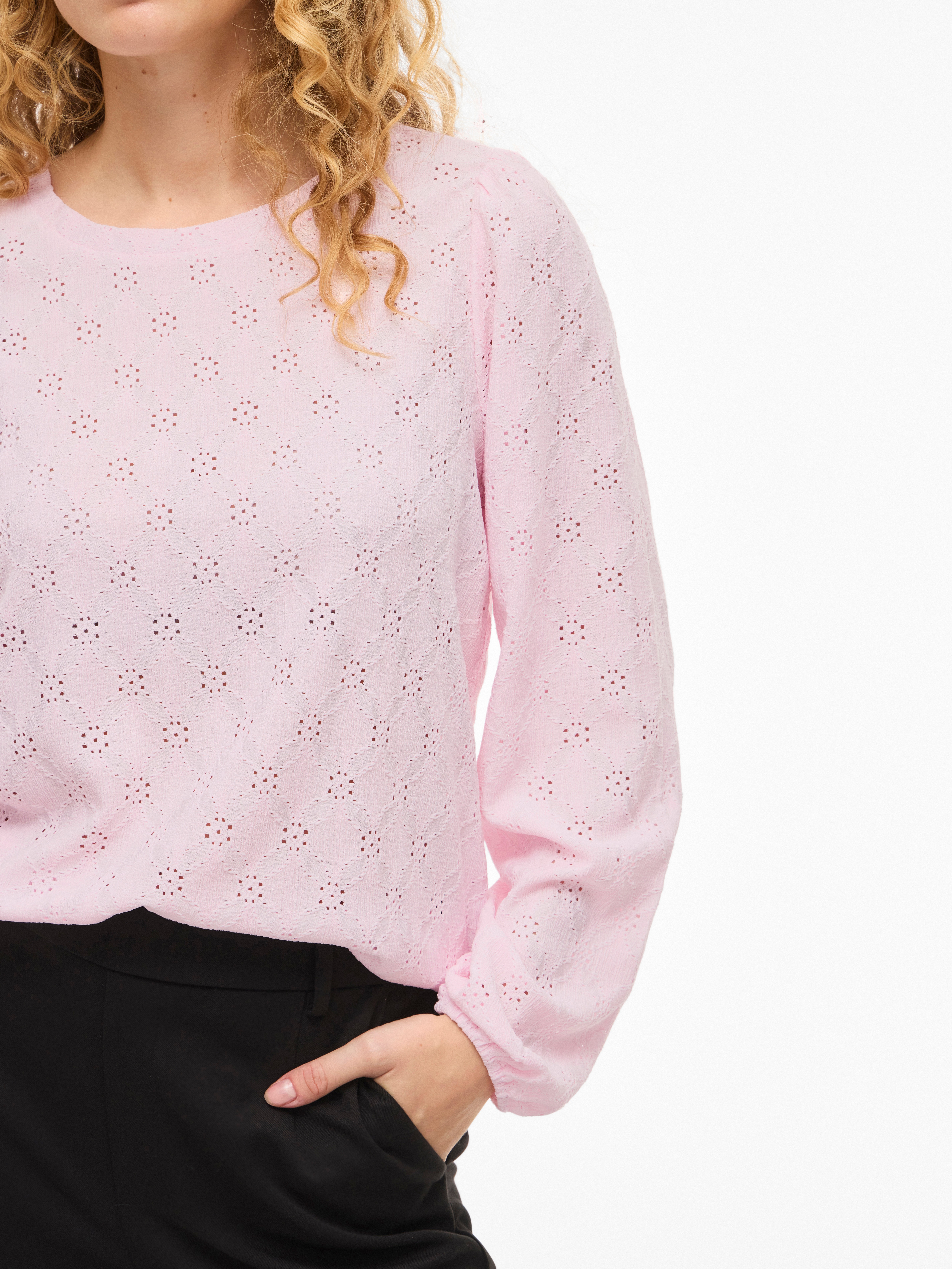 Thumbnail - Vila Langarmshirt "VIASTA O-NECK L/S TOP - NOOS"