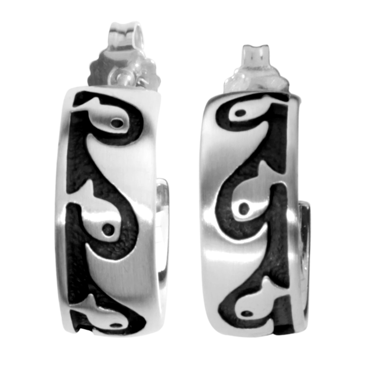Ostsee-Schmuck Fish Earrings White Silver 925 2