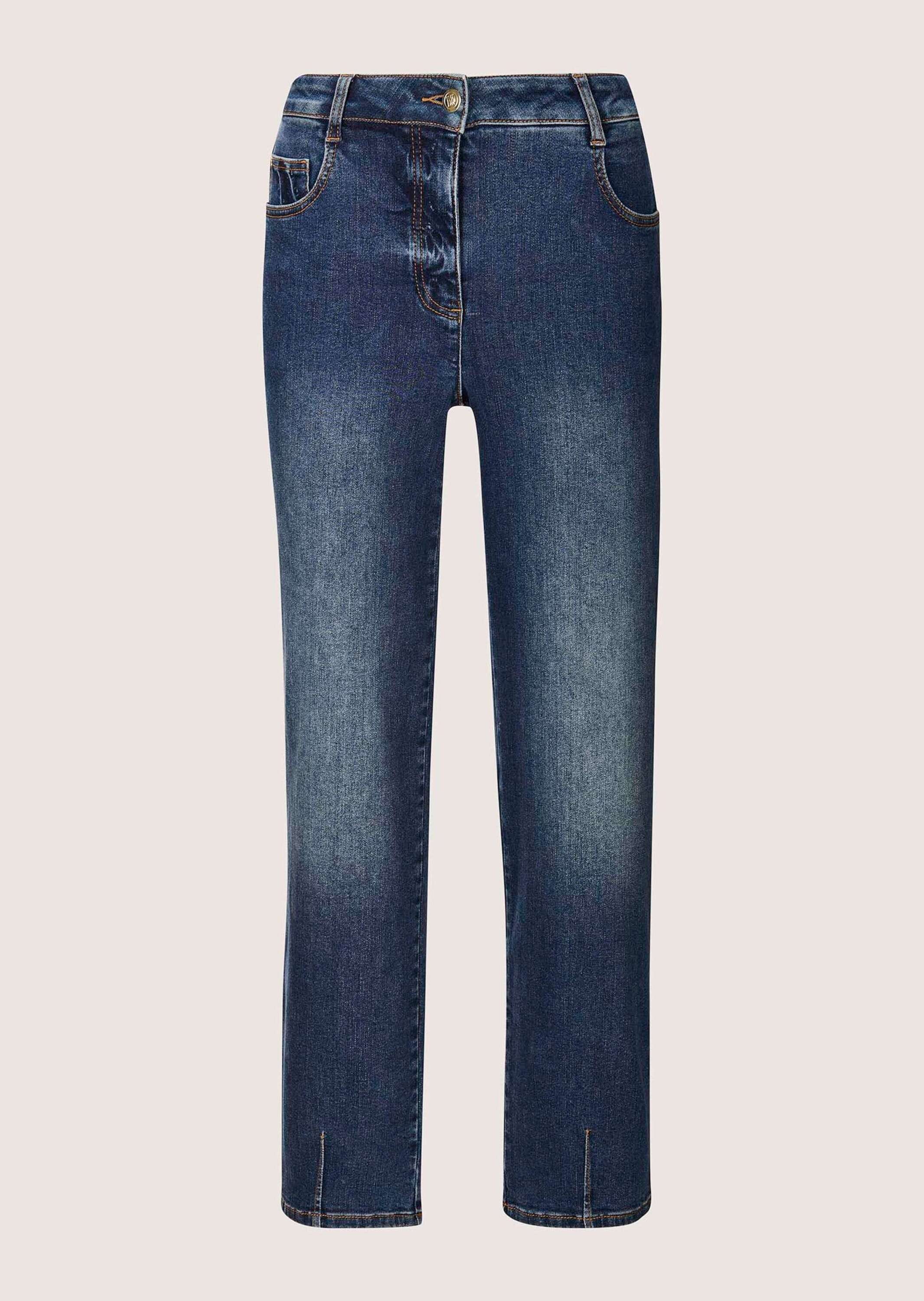 MADELEINE "Jeans Baumwollhose mit Saumabnähern" Jeans mit modischem Saumabnäher