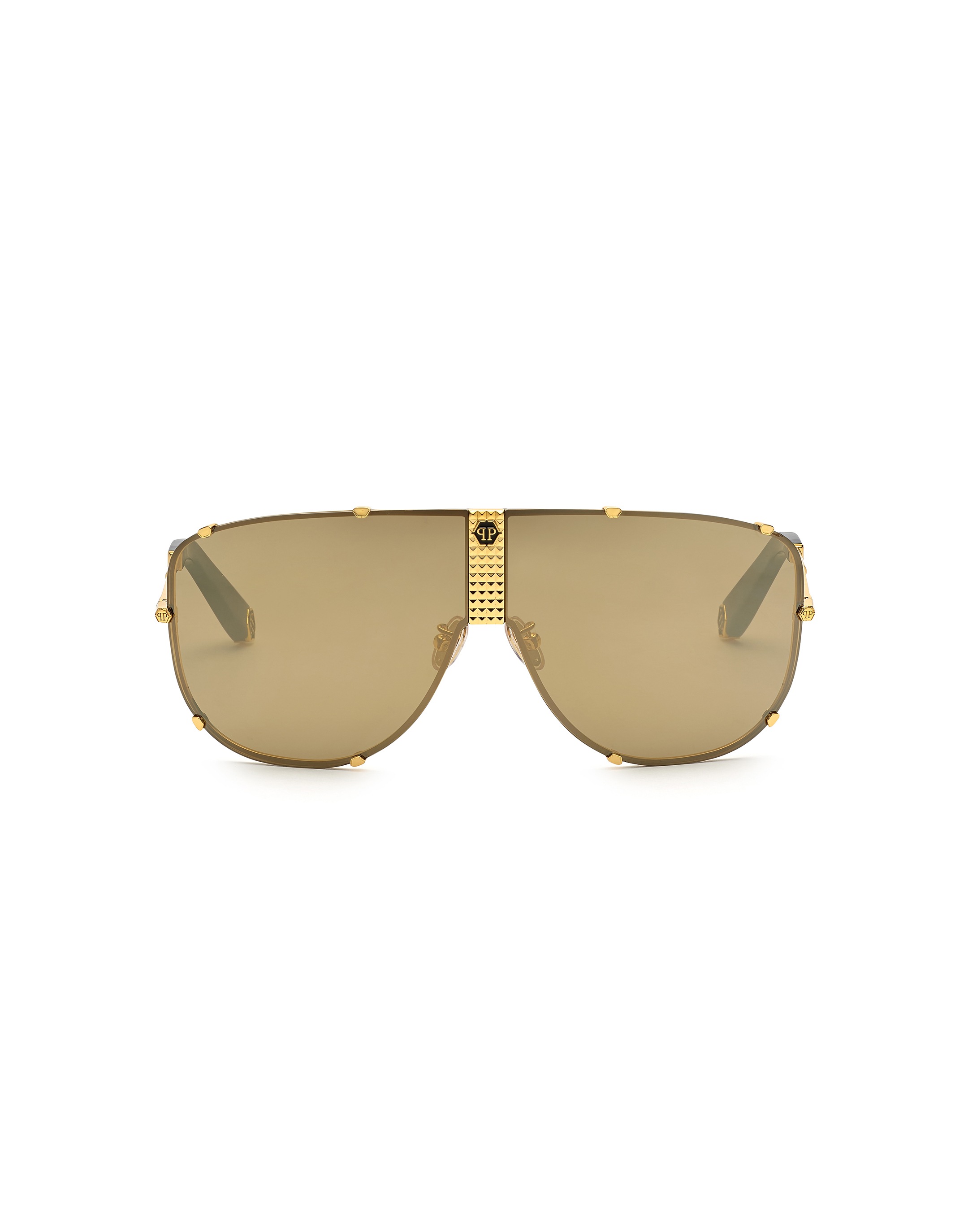 Sonnenbrille PHILIPP PLEIN "Mit Nietenverzierungen", Herren, 16, gold, Sonnenbrillen Sonnenbrille