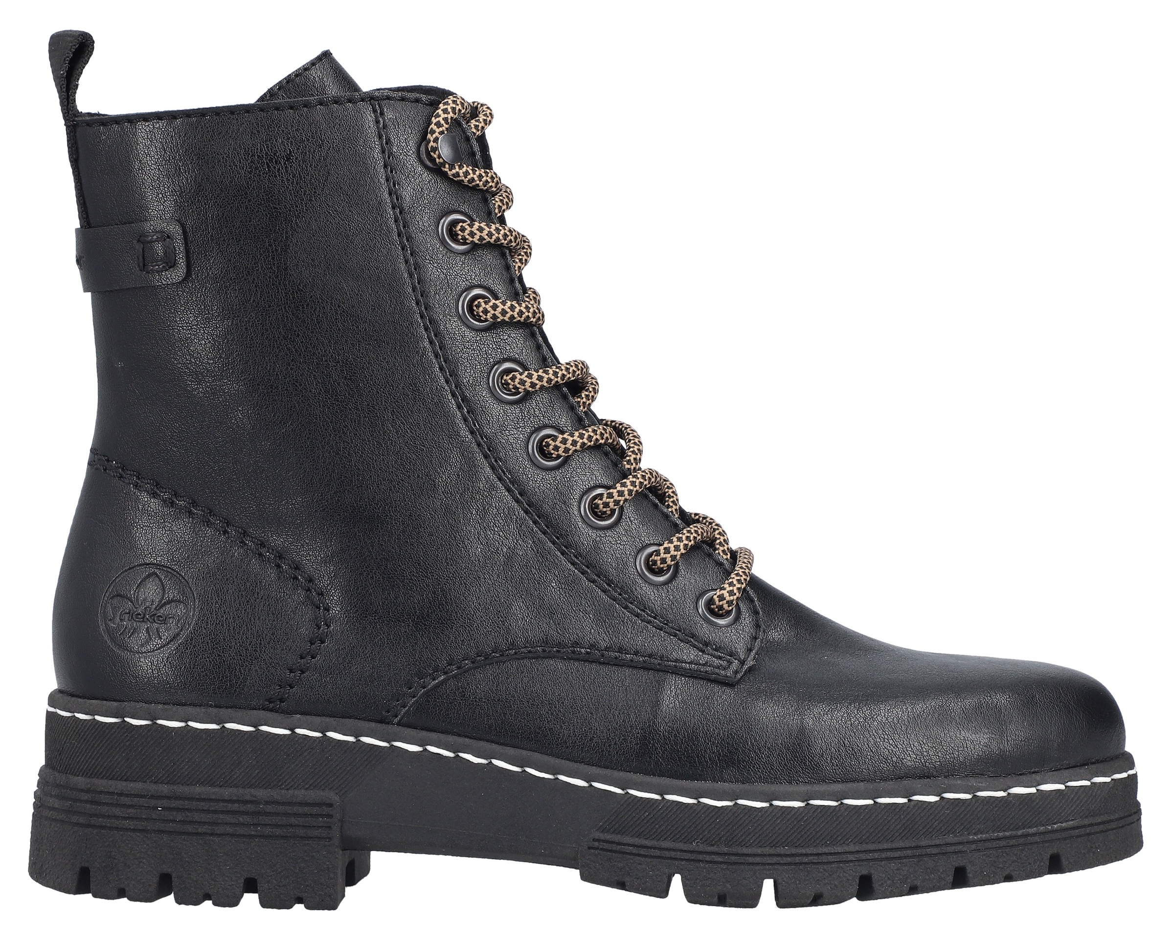 Rieker Schnürstiefelette, Schnürboots, Plateauboots, Profilsohle, mit Innenreißverschluss