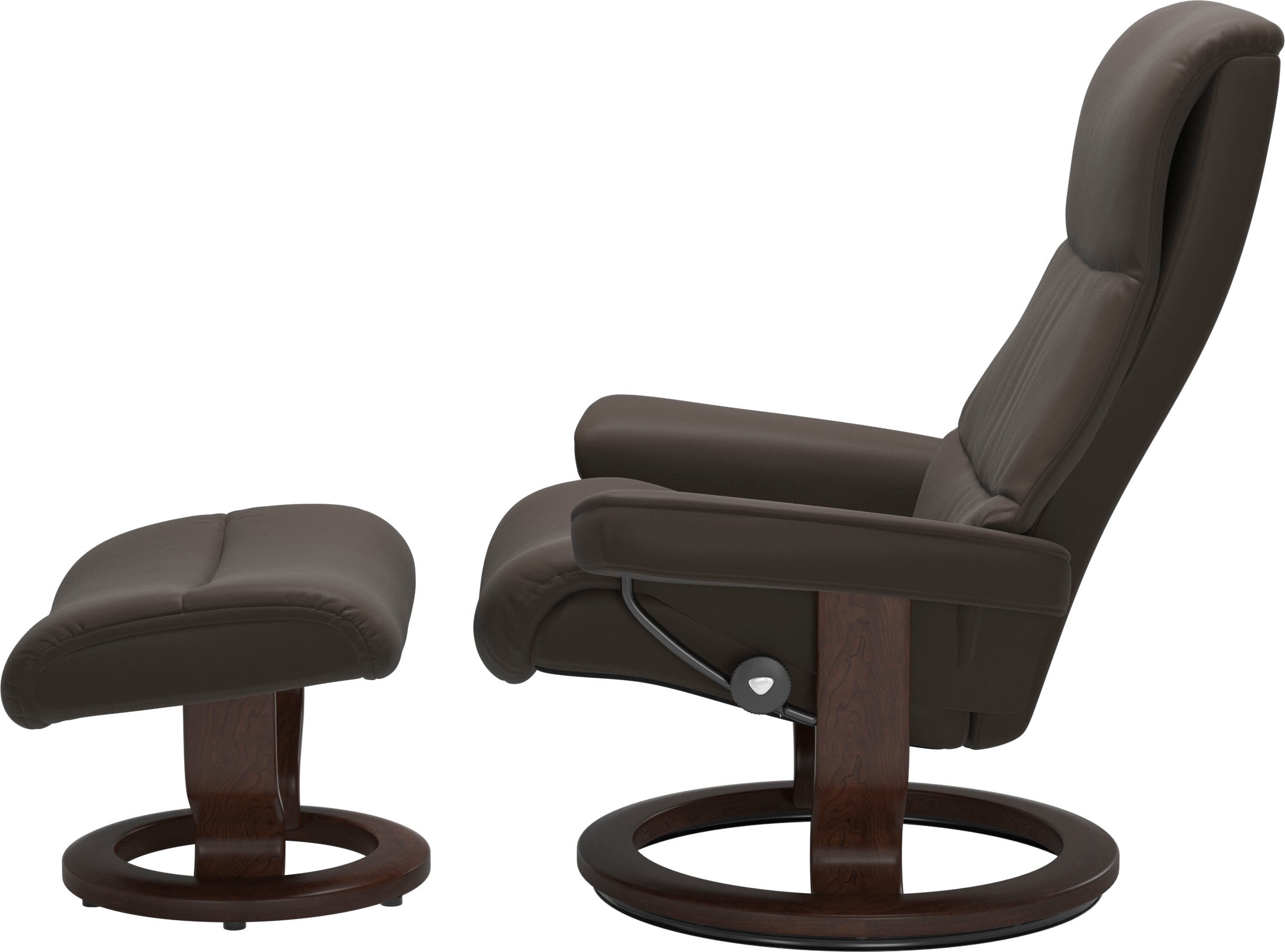 Thumbnail - Stressless Relaxsessel "View" Set, Relaxsessel mit Hocker, mit Classic Base, Größe M,Gestell Braun
