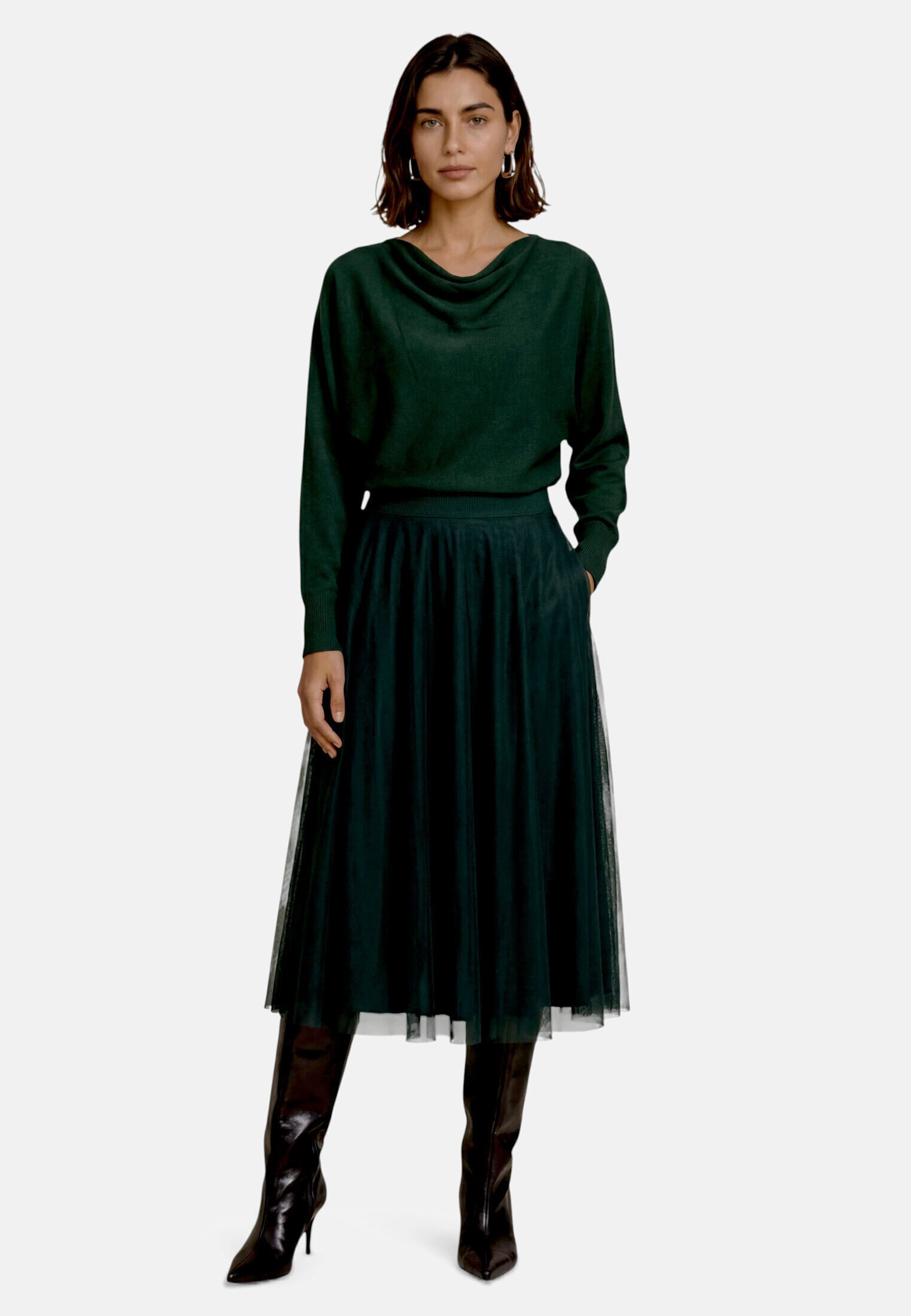 "Midirock ZERO ""Damen"", Damen, Gr. 44, grün (grün forest), Tüll, Obermaterial: 100% Polyester. Futter: 50% Polyester, 50% Viskose. Füllung: