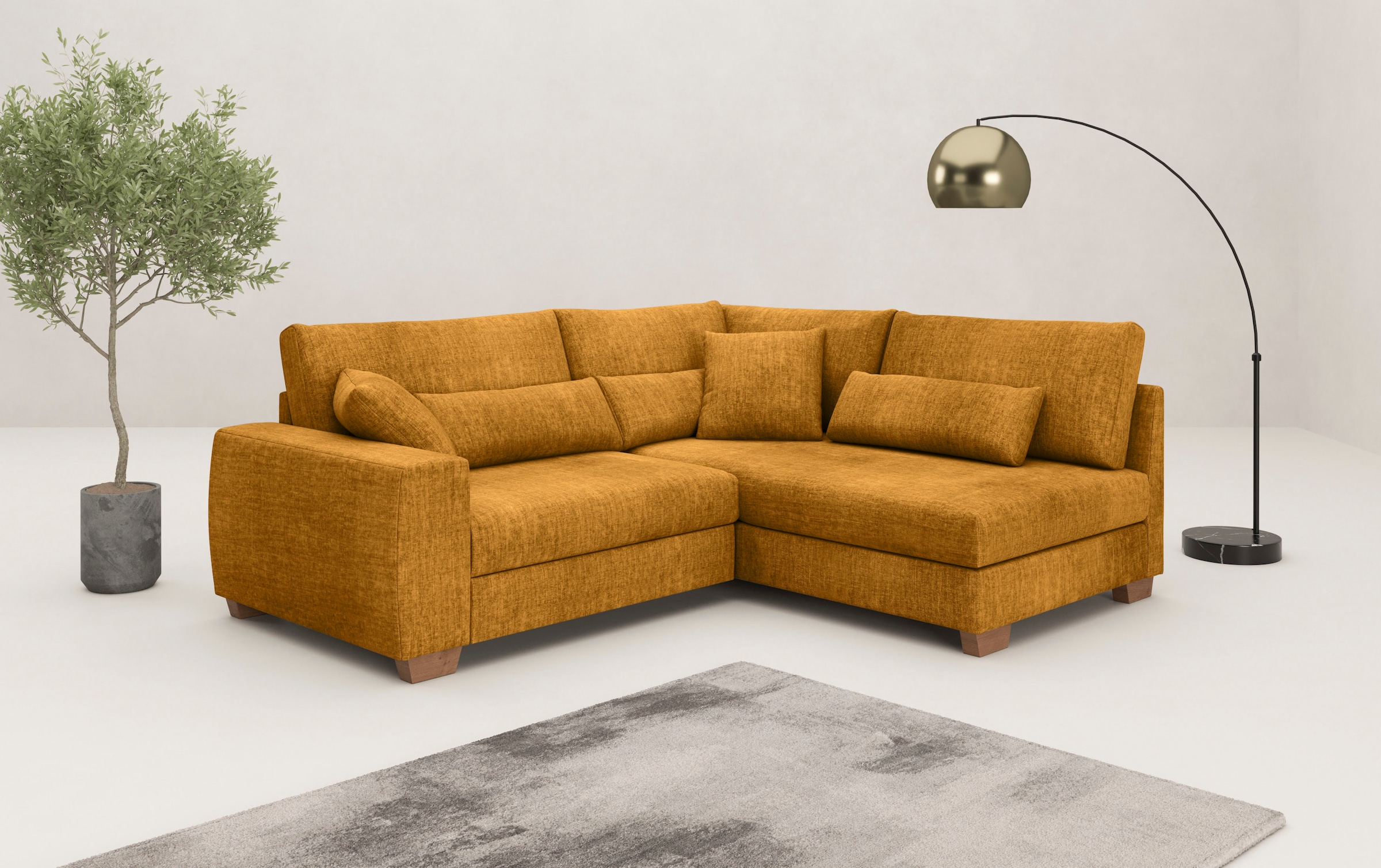 Mr. Couch Ecksofa "Helena L-Form", Mit Federkern, wahlweise mit Bettfunktio günstig online kaufen