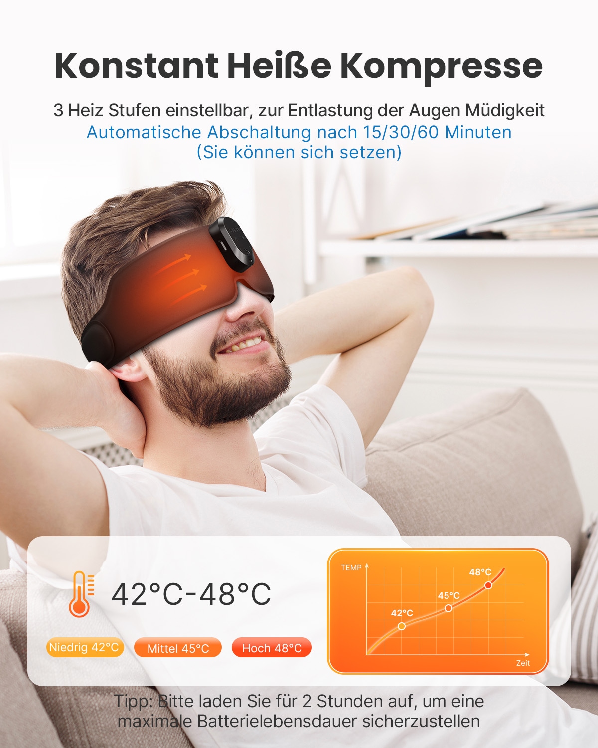 Renpho Beruhigungs- und Entspannungsgerät »Eyesnooze Aroma - Sleepmask«, Eyesnooze Aroma Schlafmaske: Wärme, Duft & Musik für tiefen Schlaf.