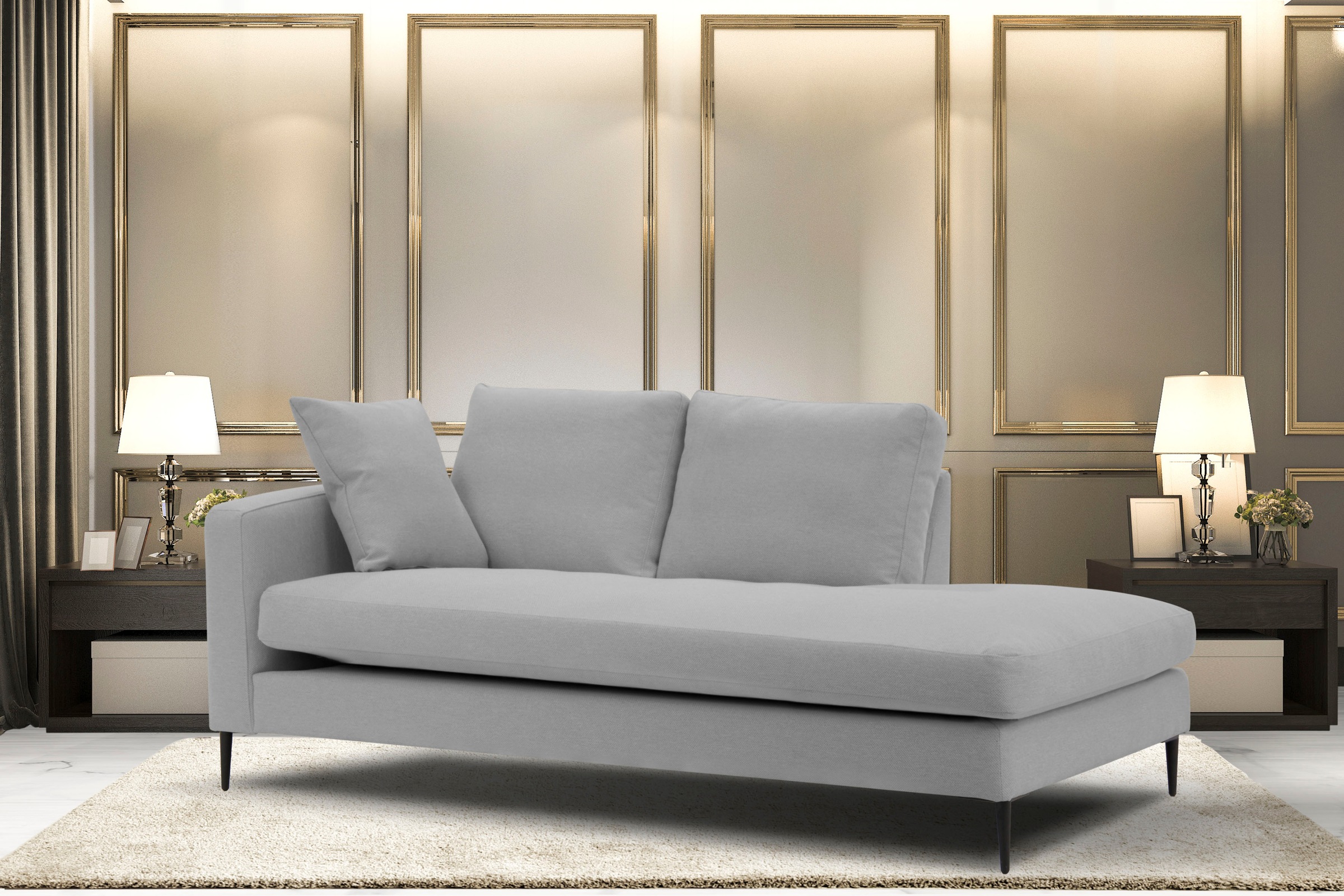 Home affaire Recamiere "Cozy Chaiselongue, Maße B/T/H: 195/97/80 cm" mit lo günstig online kaufen