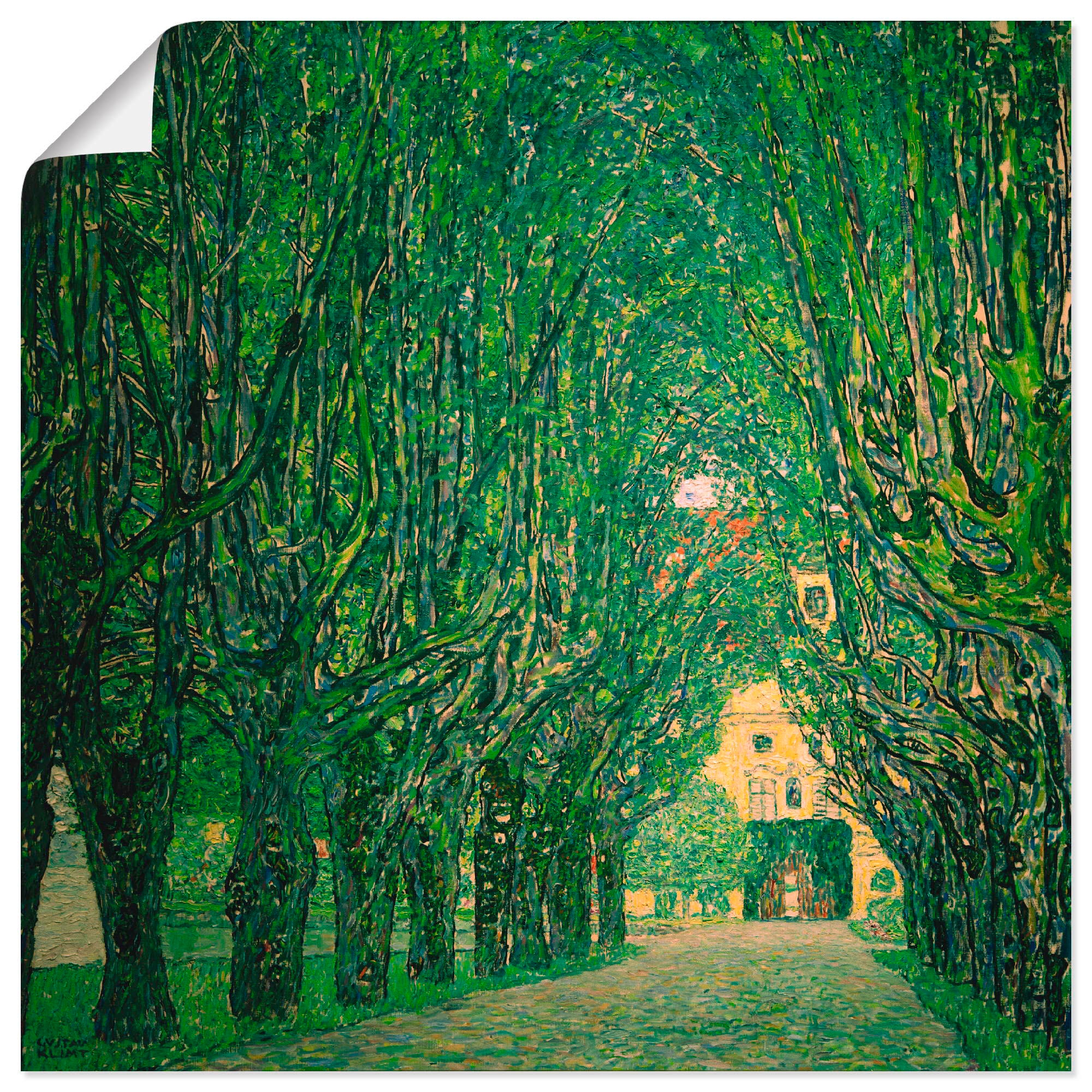 Artland Kunstdruck »Allee im Park von Schloß Kammer«, Wiesen & Bäume, (1 St.), als Leinwandbild, Wandaufkleber oder Poster in versch. Größen