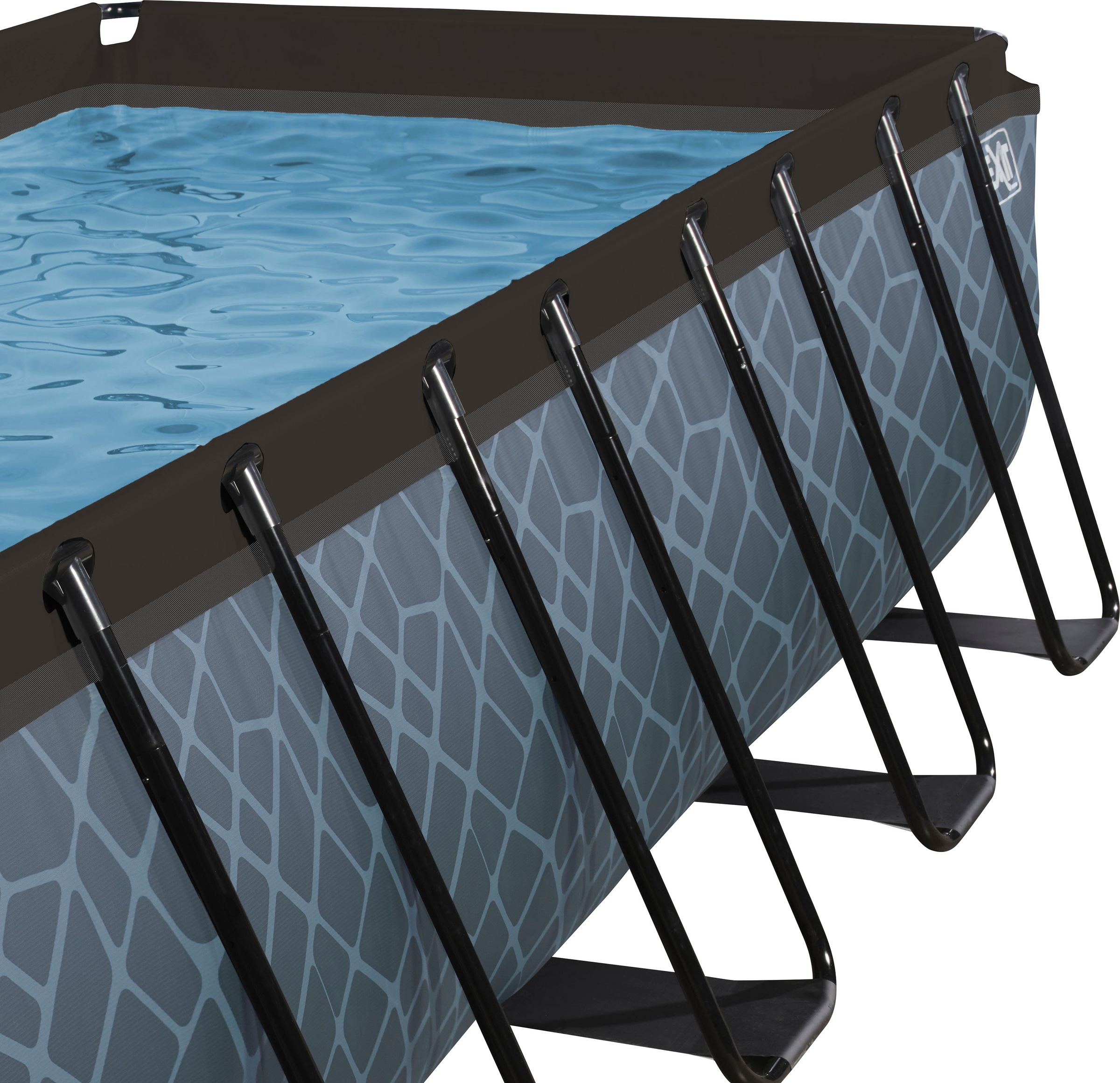 EXIT Framepool »inkl. Poolabdeckung und Wärmepumpe«, (Set, 5 tlg.), 5-tlg., BxLxH: 200x400x100 cm, mit Sandfilteranlage und Poolleiter