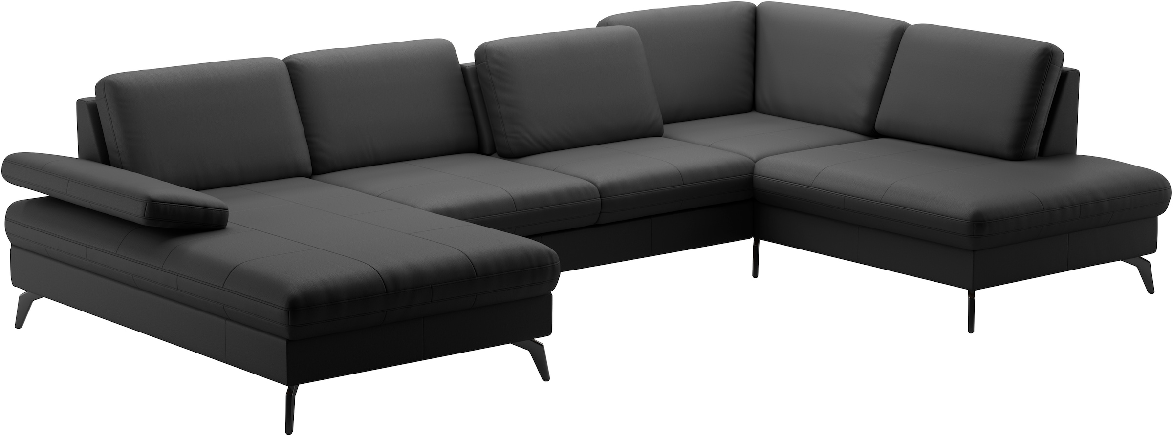 sit&more Wohnlandschaft »Morris U-Form, inkl. Sitztiefenverstellung«, wahlweise mit Armteilverstellung, Bettfunktion & Bettkasten