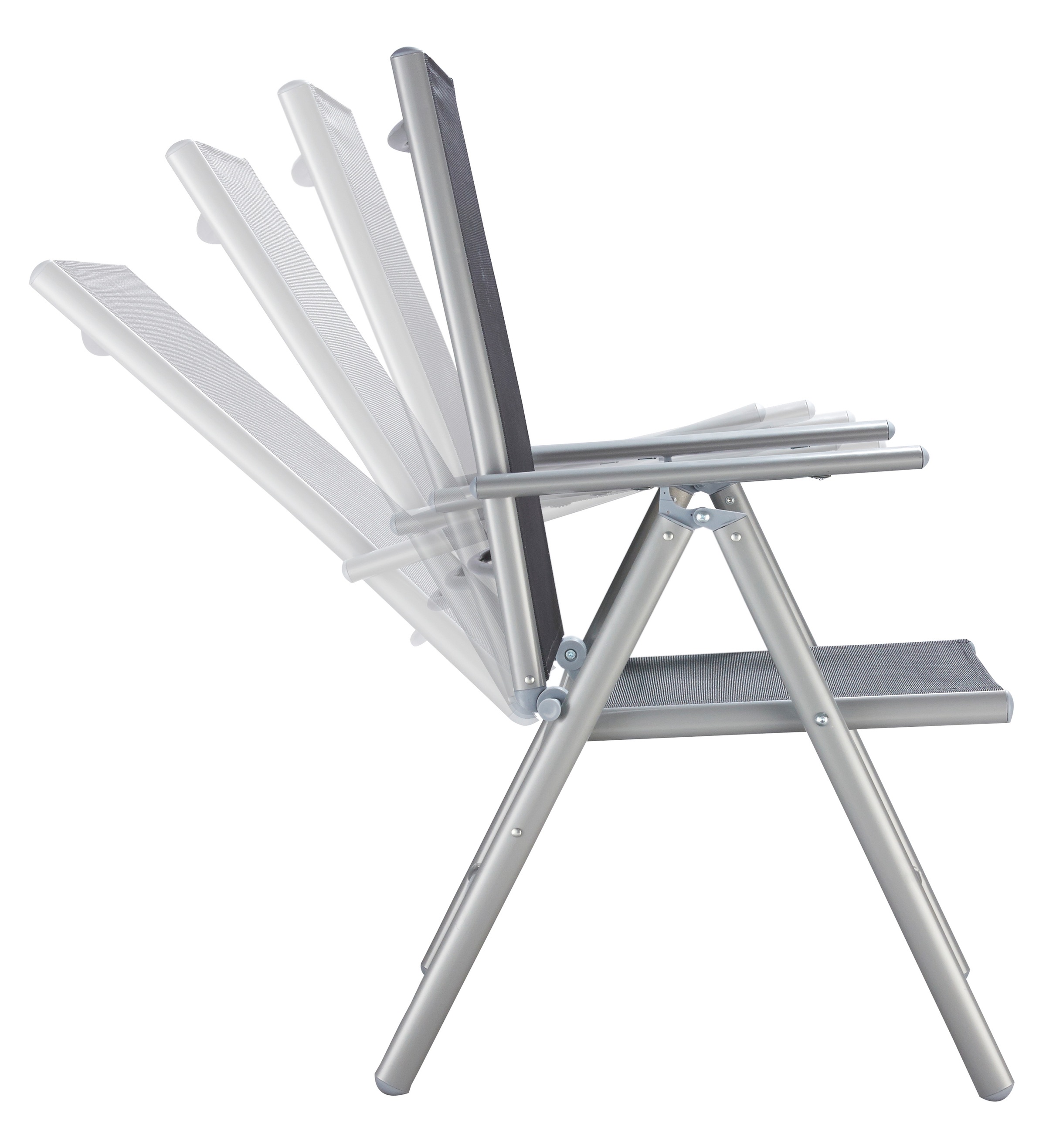 Thumbnail - MERXX Balkonset "Lima" 2x Klappsessel, 1x Ausziehtisch 65(130)x65 cm, 3 Stk. tlg. pulverbeschichtetes Aluminium, aus 100...