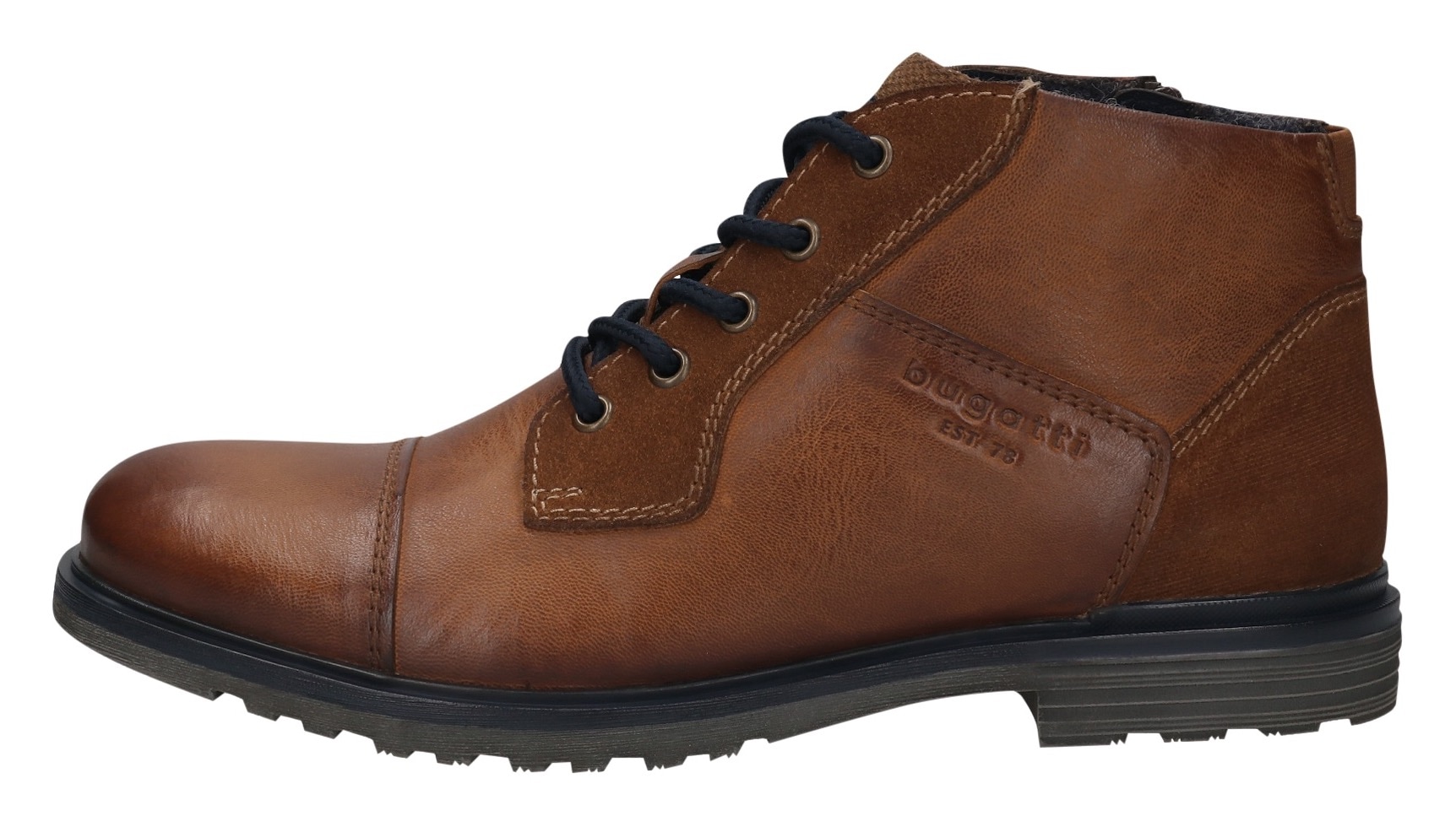 bugatti Schnürboots, Boots, Herrenschuh, Stiefelette mit seitlichem Logo-Branding