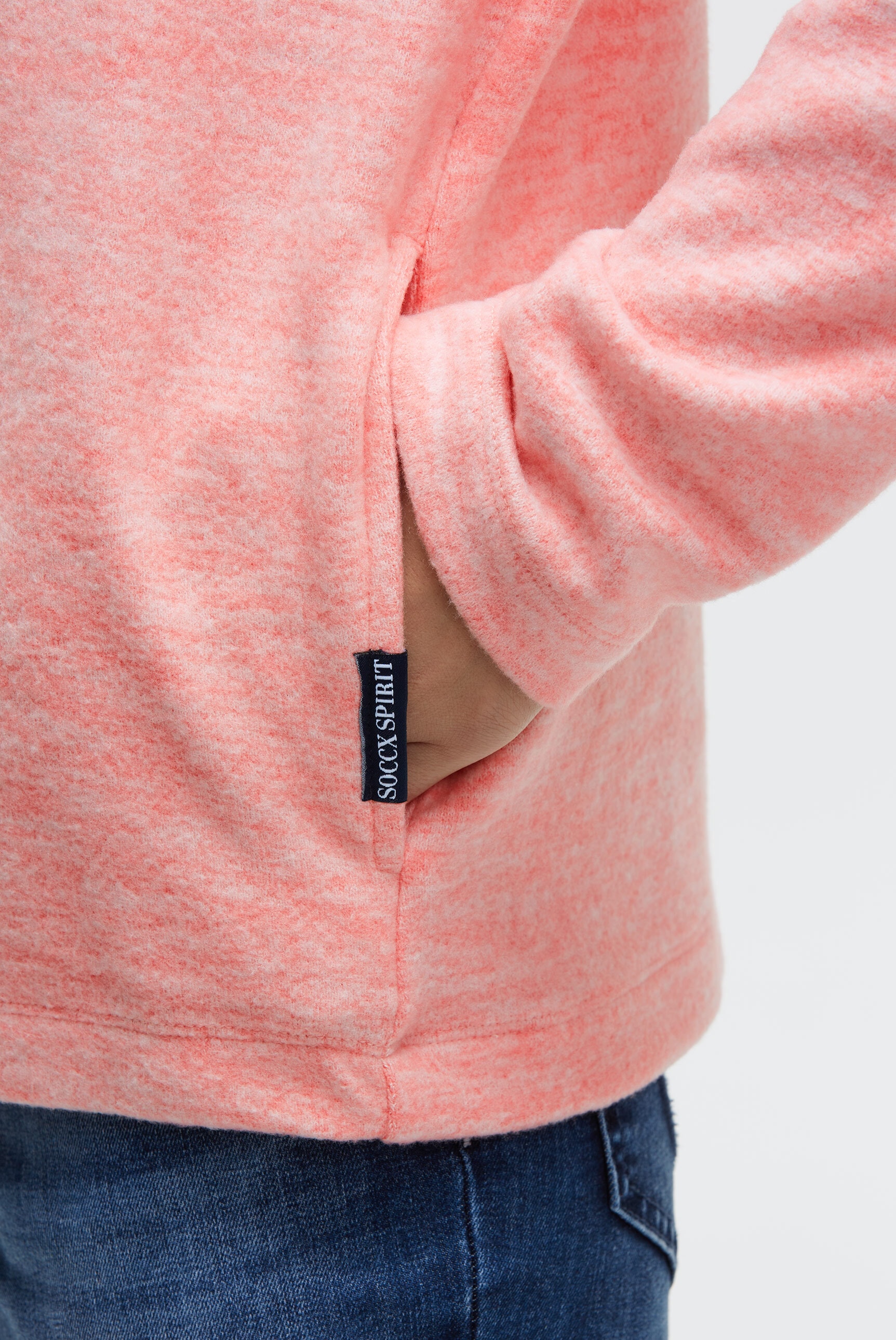 SOCCX Kapuzenstrickjacke aus Feinstrick