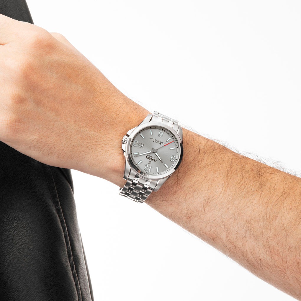 Festina Quarzuhr »Calendario Titanium«, Armbanduhr, Herrenuhr, analog, Tag
