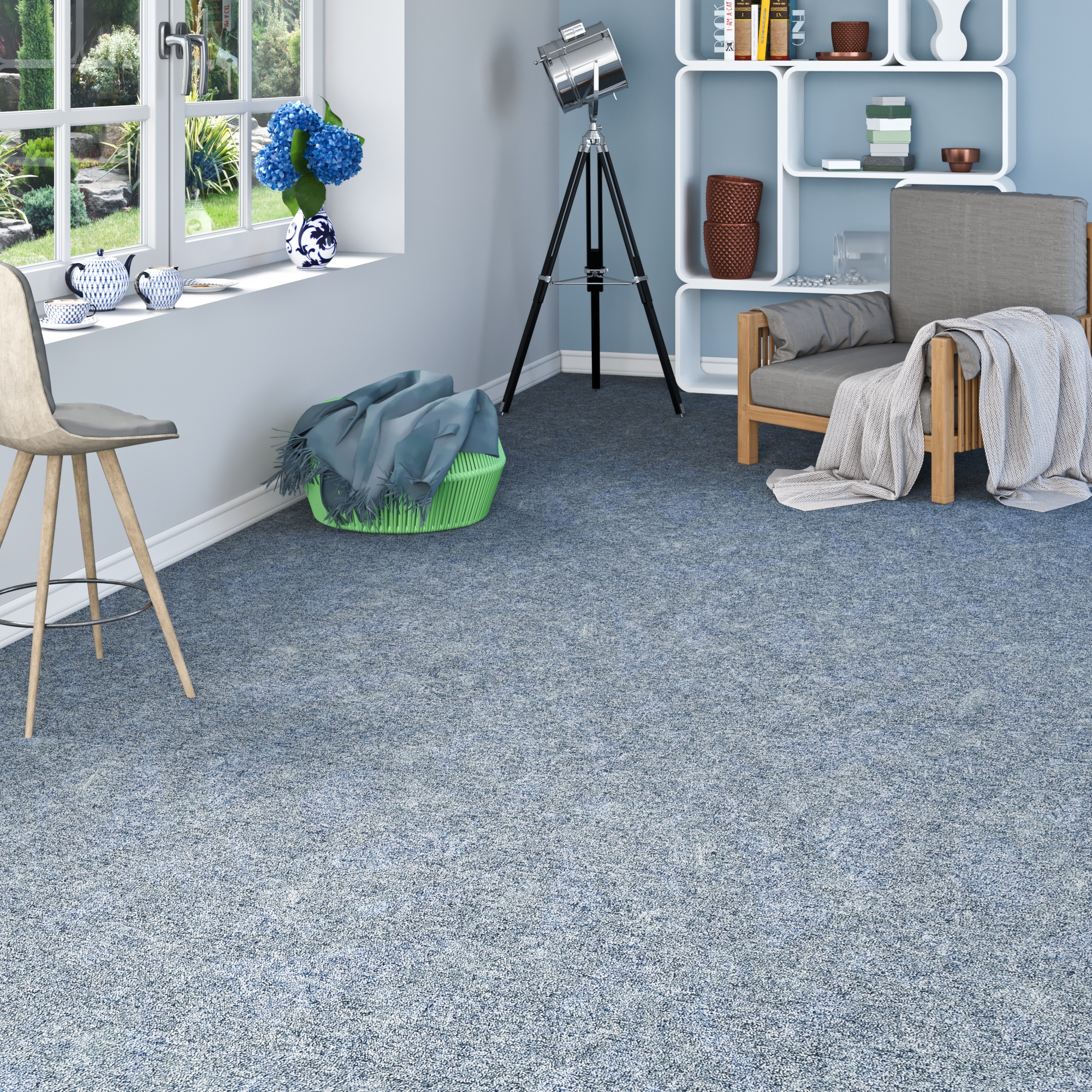 OTTO home Teppichboden "Caio, Schlinge, Gesamthöhe 8 mm" rechteckig meliert, Breite 400 cm, strapazierfähig, Wohnzimmer, Schlafzimmer