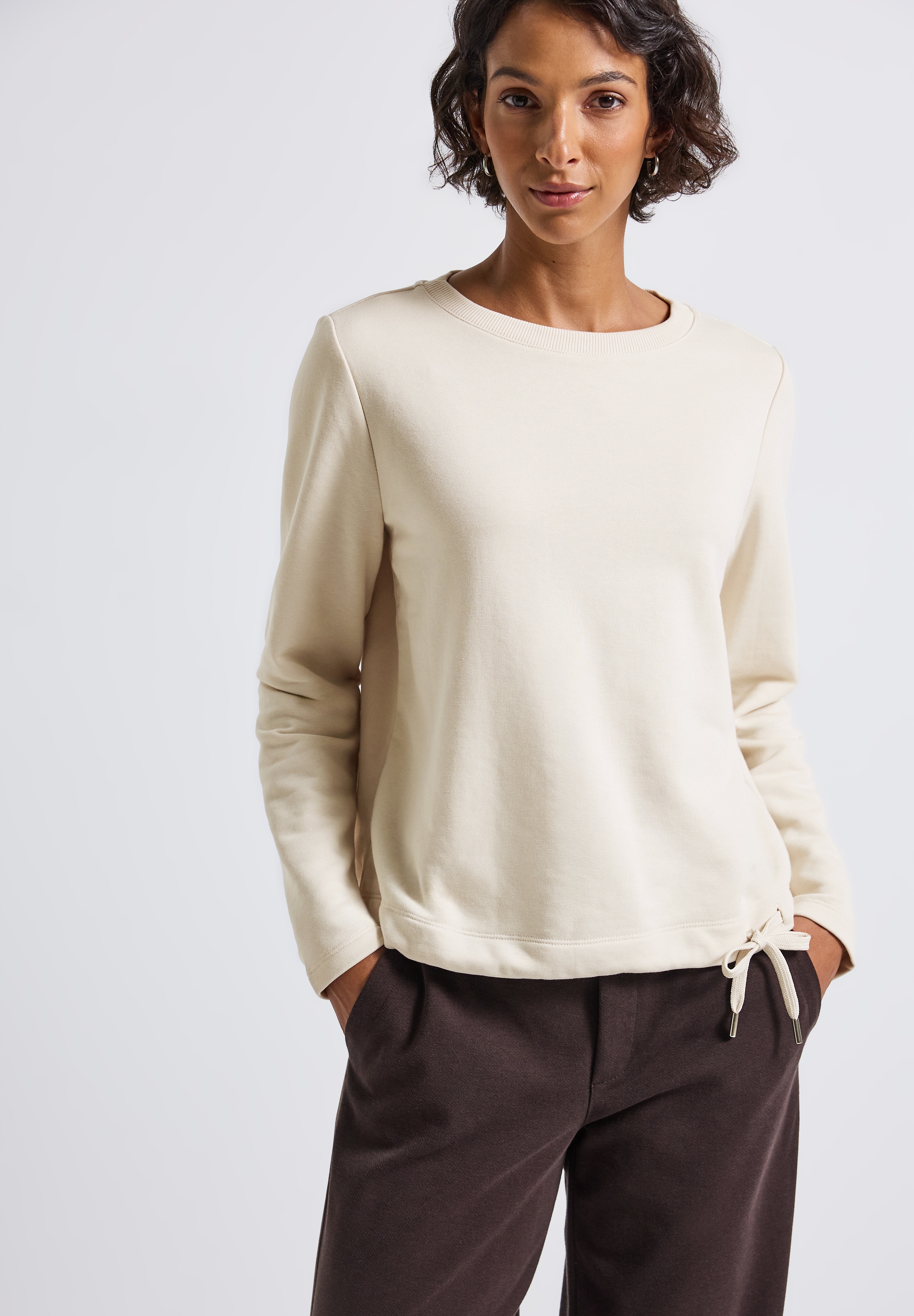 STREET ONE Sweatshirt mit Tunnelzug am Saum günstig online kaufen