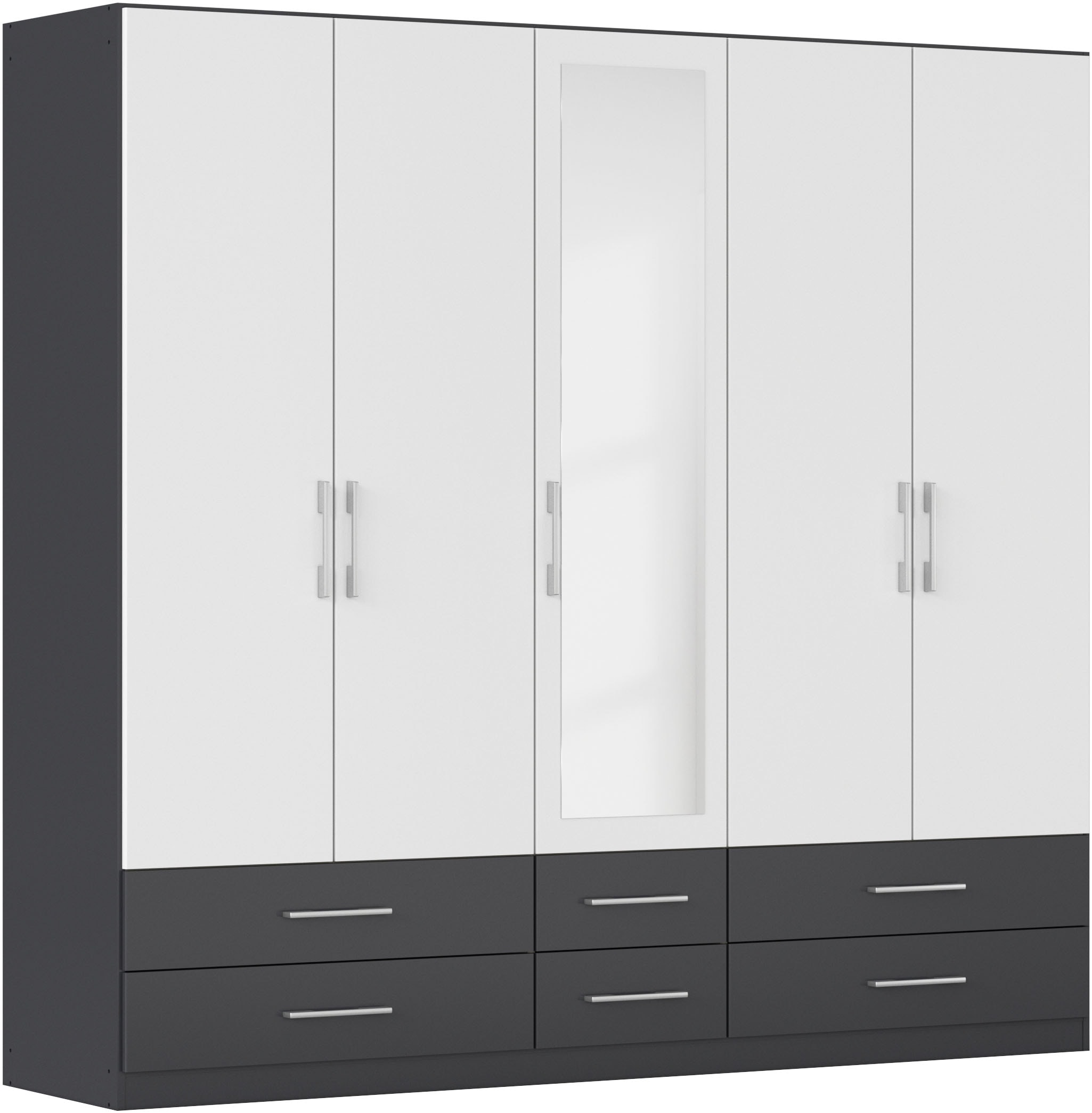 rauch Kleiderschrank "Schrank Garderobenschrank Mehrzweckschrank Schlafzimmer HERSBRUCK" 3 verschiedene Ausstattungen BASIC/CLASSIC/PREMIUM (inkl. SOFT-CLOSE), mit großzügigen Schubladen sowie Spiegeltüren MADE IN GERMANY