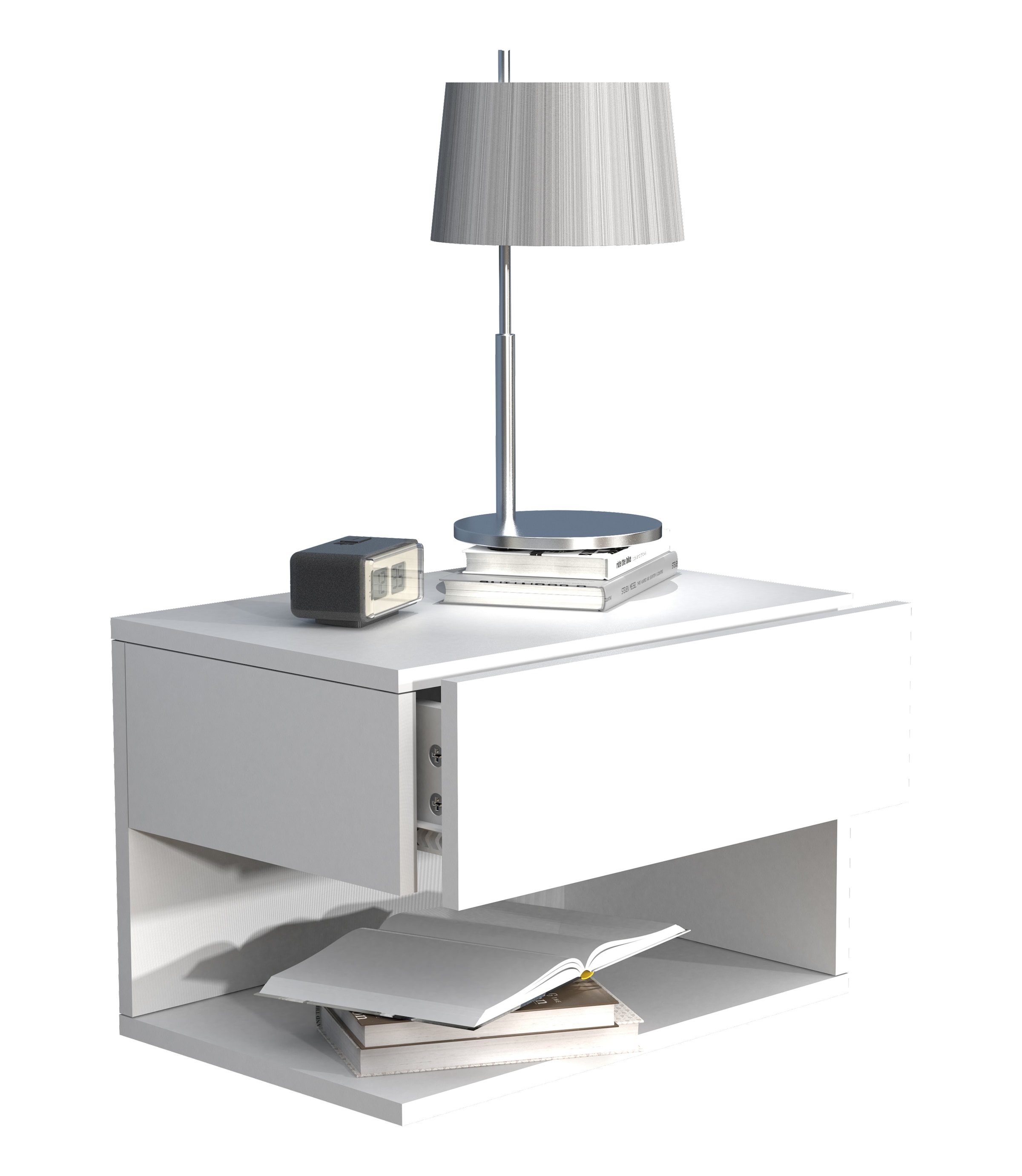 VCM Nachttisch "Wandschublade Wand Hänge Nachttisch Usal XL 45cm" 1 Stk. tlg.