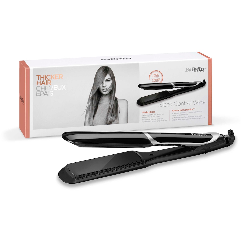 BaByliss Glätteisen »ST397E Sleek Control Wide«, Titanium-Keramik-Beschichtung