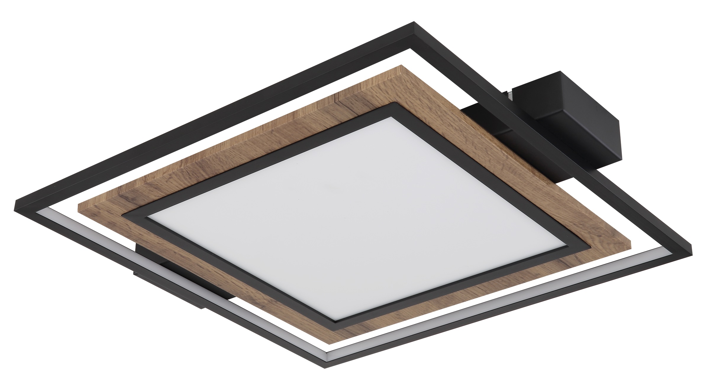 GLOBO LIGHTING Deckenleuchte »GABALDO« LED-Modul 1 Stk. Warmweiß Schwarze MDF-Deckenleuchte mit opalem Kunststoff, LED 36W