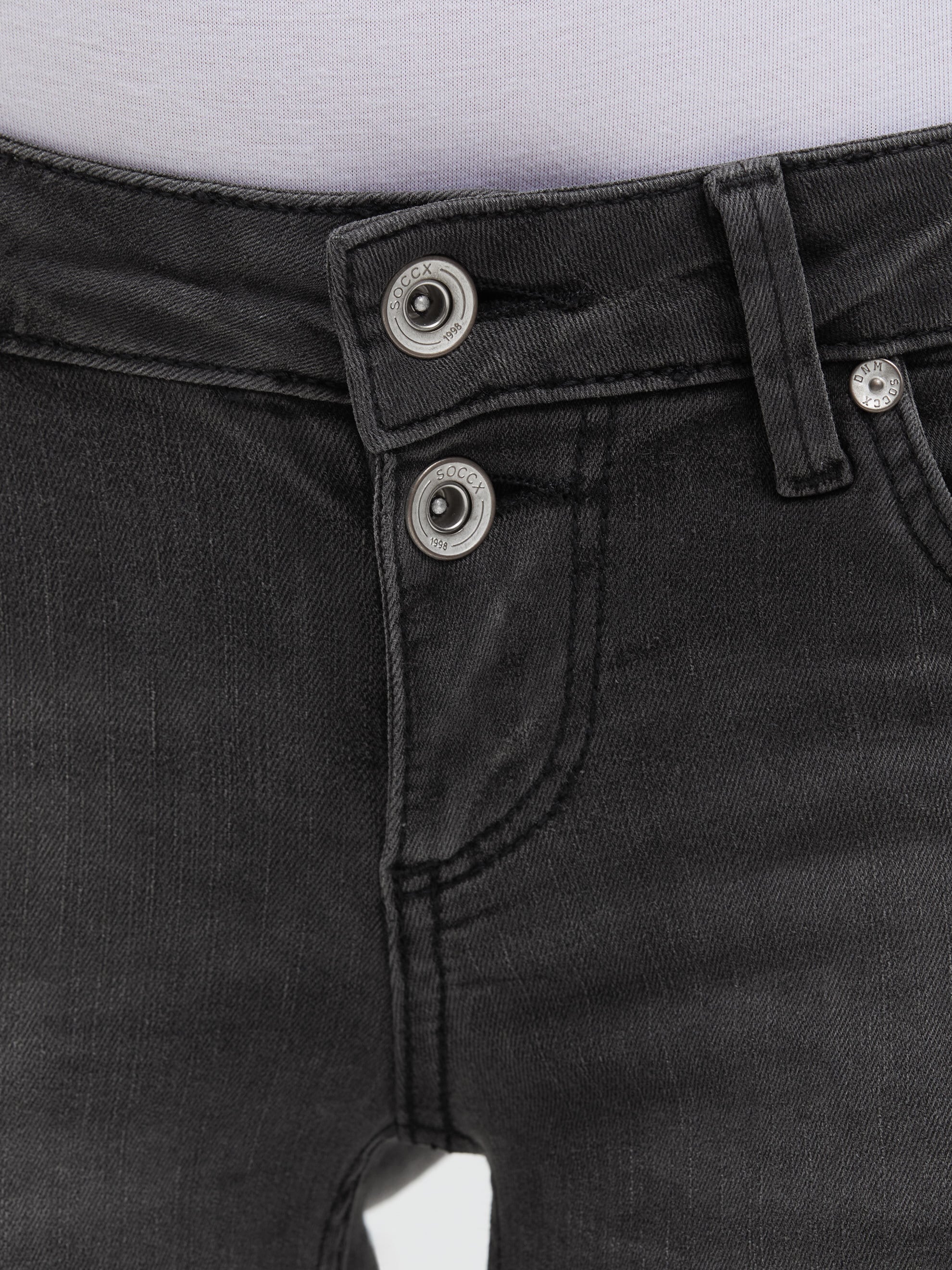 SOCCX Slim-fit-Jeans mit ausgestelltem Bein