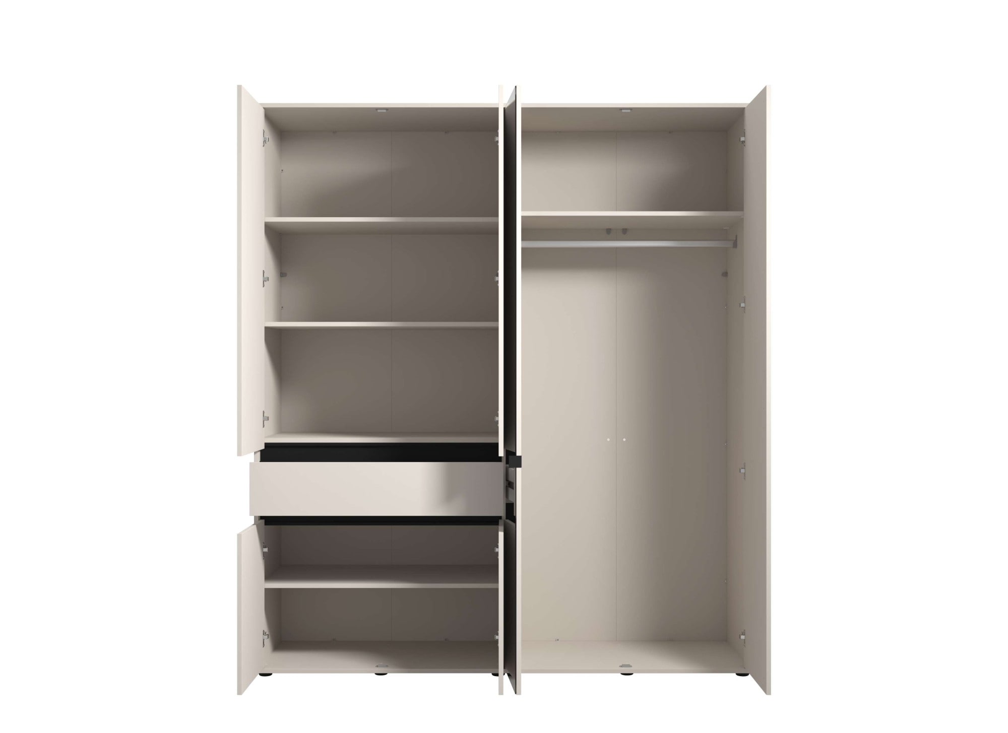 INOSIGN Kleiderschrank »Corbett, grifflose Optik, FSC-zertifziert, Made in Europe«, (138 oder 182,5cm breit, 211cm hoch und 54,5cm tief), mit Spiegel, 1 Schublade und Innenausstattung
