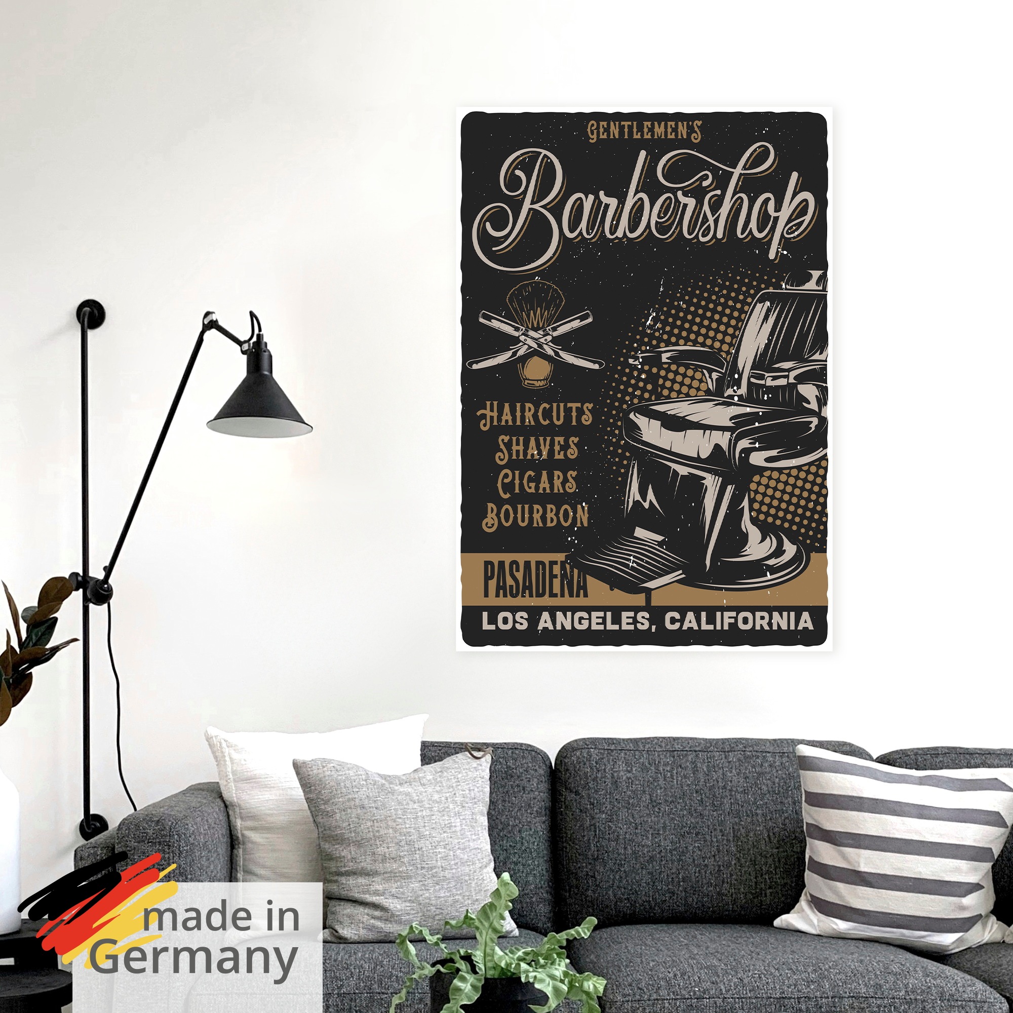 Artland Wandbild "Barbershop Plakat" 1 Stk. tlg. als Alubild, Leinwandbild, Poster, Wandaufkleber in verschied. Größen