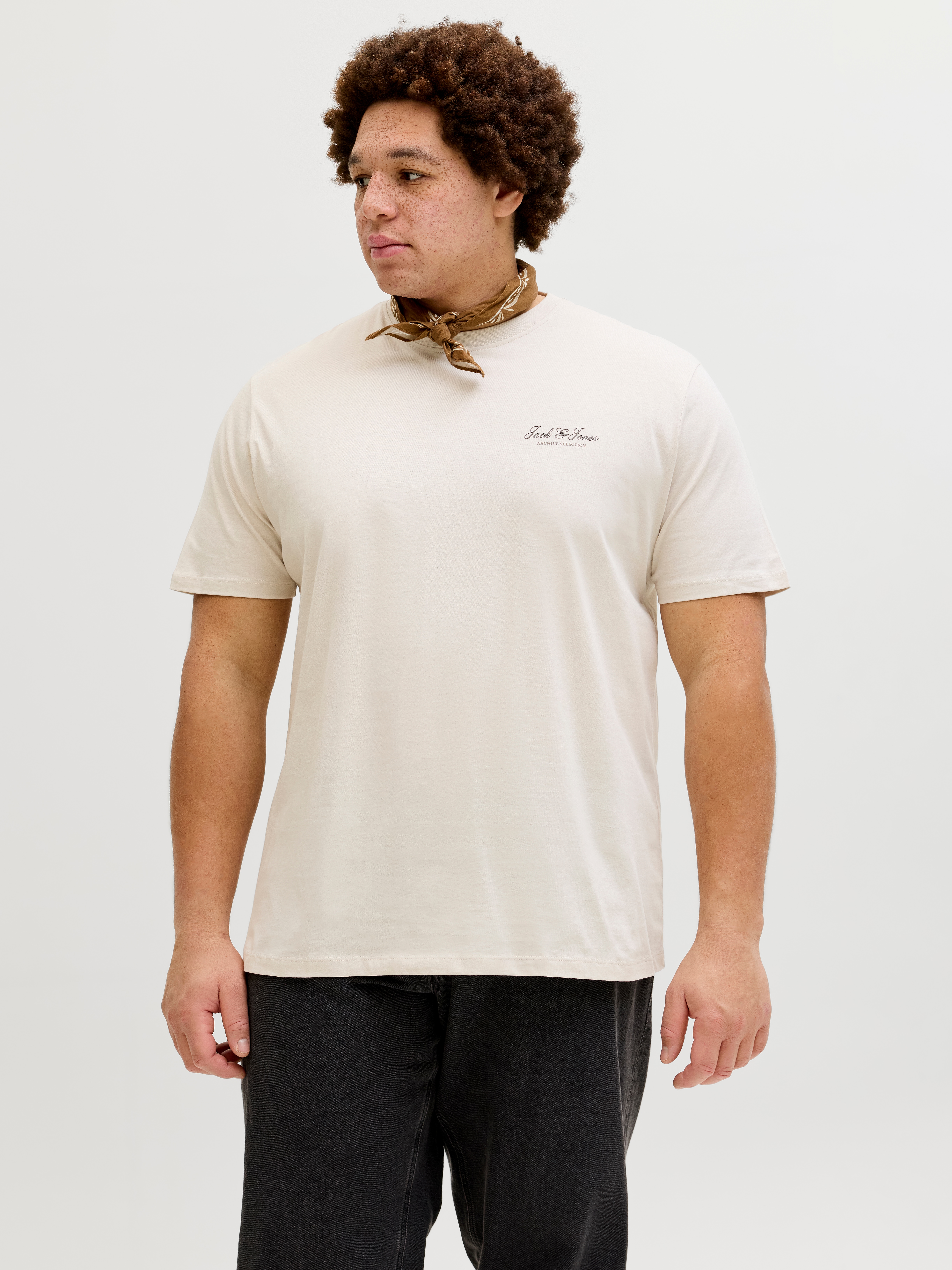 Jack & Jones PlusSize Rundhalsshirt "Jjearchive Graphic Tee Ss O-Neck Pls" Baumwolle, Regular Fit