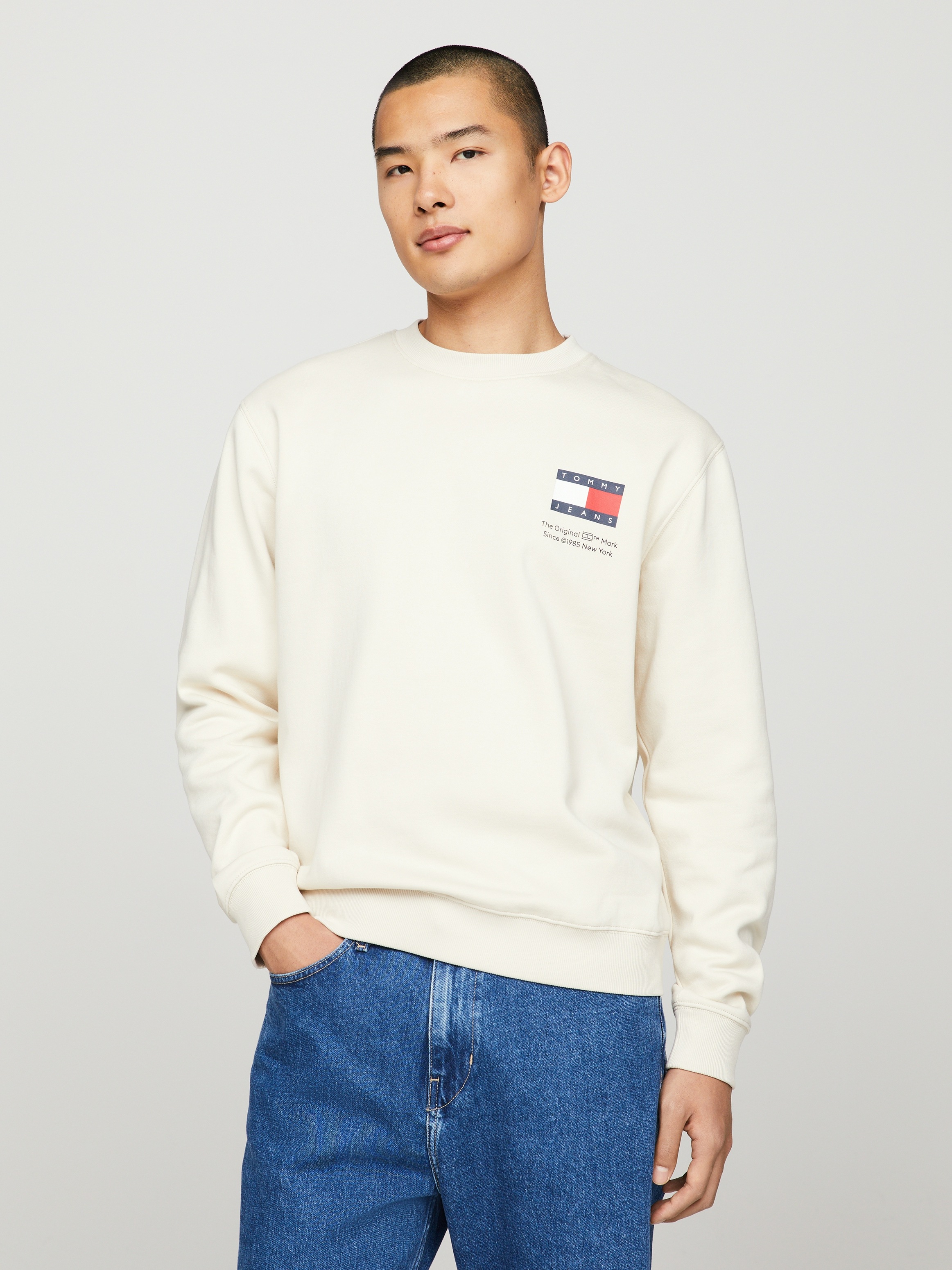 Tommy Jeans Sweatshirt "TJM REG ESSENTIAL FLAG CNECK EXT", Rundhals-Sweatsh günstig online kaufen