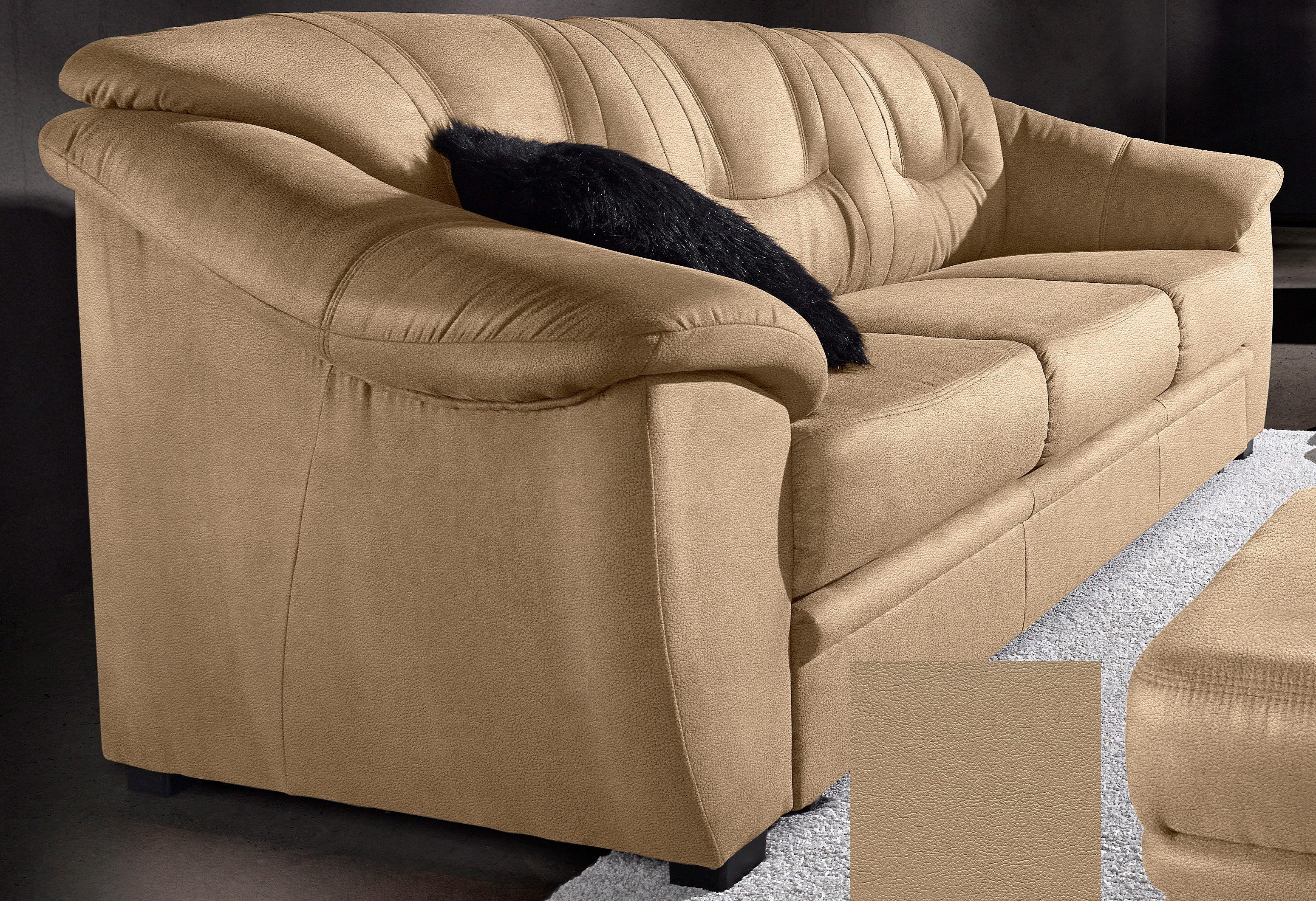 sit&more 3-Sitzer "Safira, B: 198 cm, Bettfunktion optional, Federkern-Polsterung" inklusive komfortablem Federkern, wahlweise mit Schlaffunktion