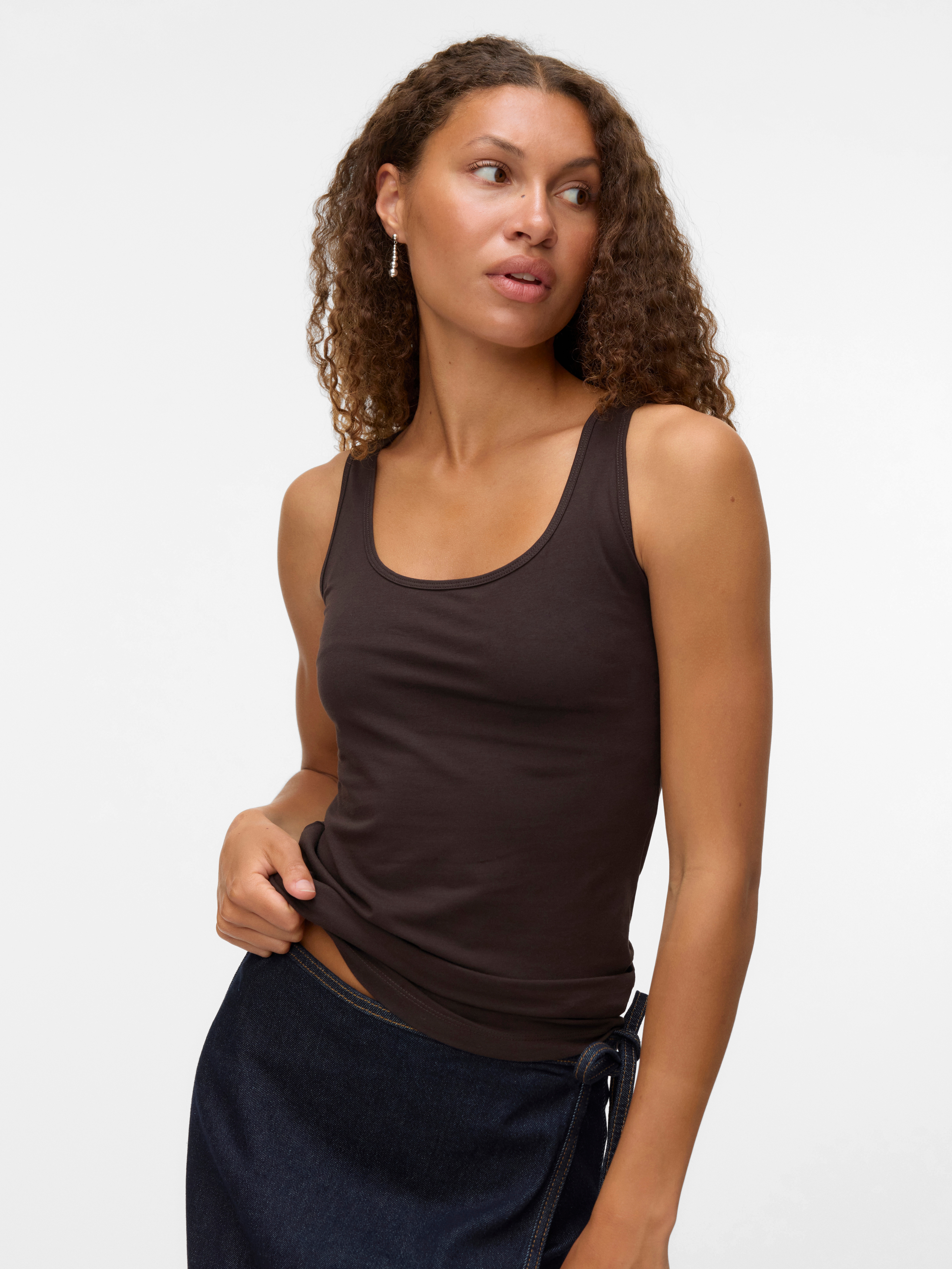 Vero Moda Tanktop "VMLULU LONG TANK TOP JRS GA NOOS" Baumwollmischung, regular fit