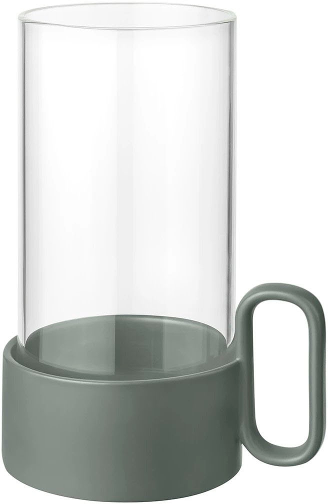 BLOMUS Kerzenhalter "Windlicht YURAGI" aus Steingut und Glas, Höhe ca. 21 c günstig online kaufen
