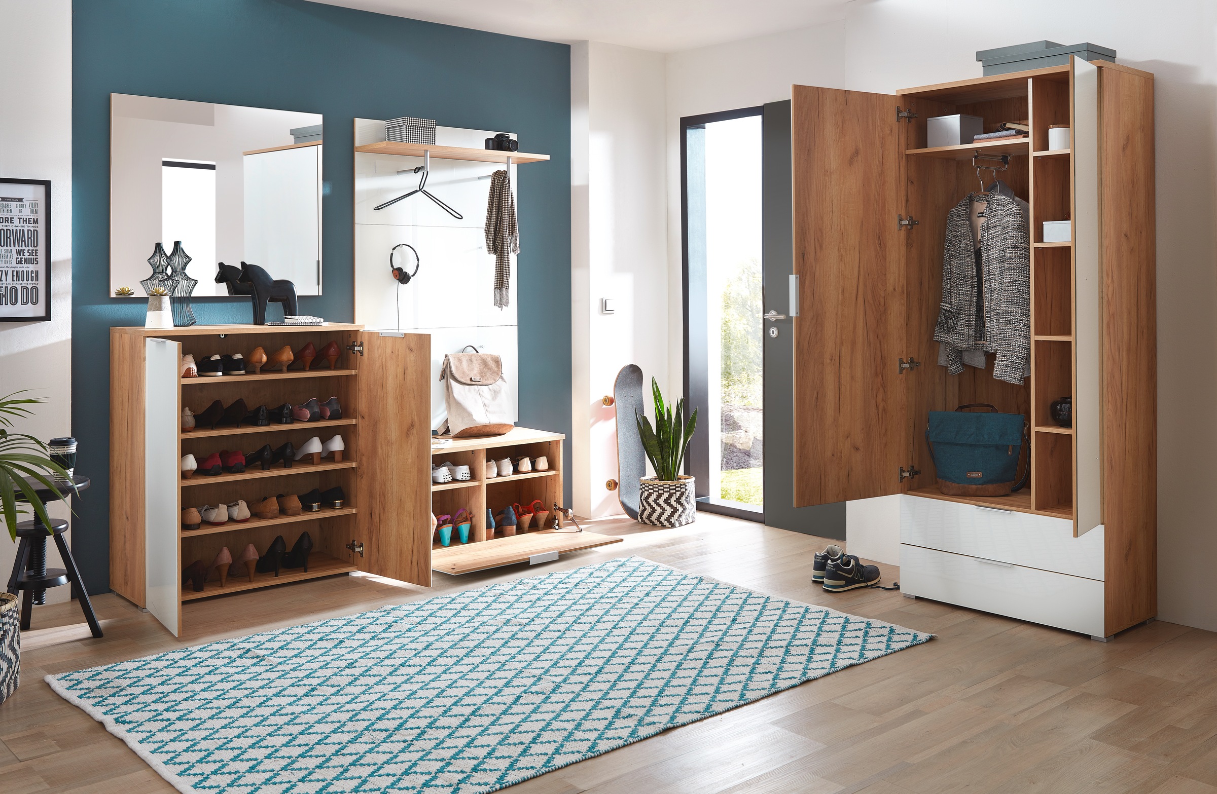 GERMANIA Schuhschrank »GW-Telde«, mit weißen Glas-Fronten