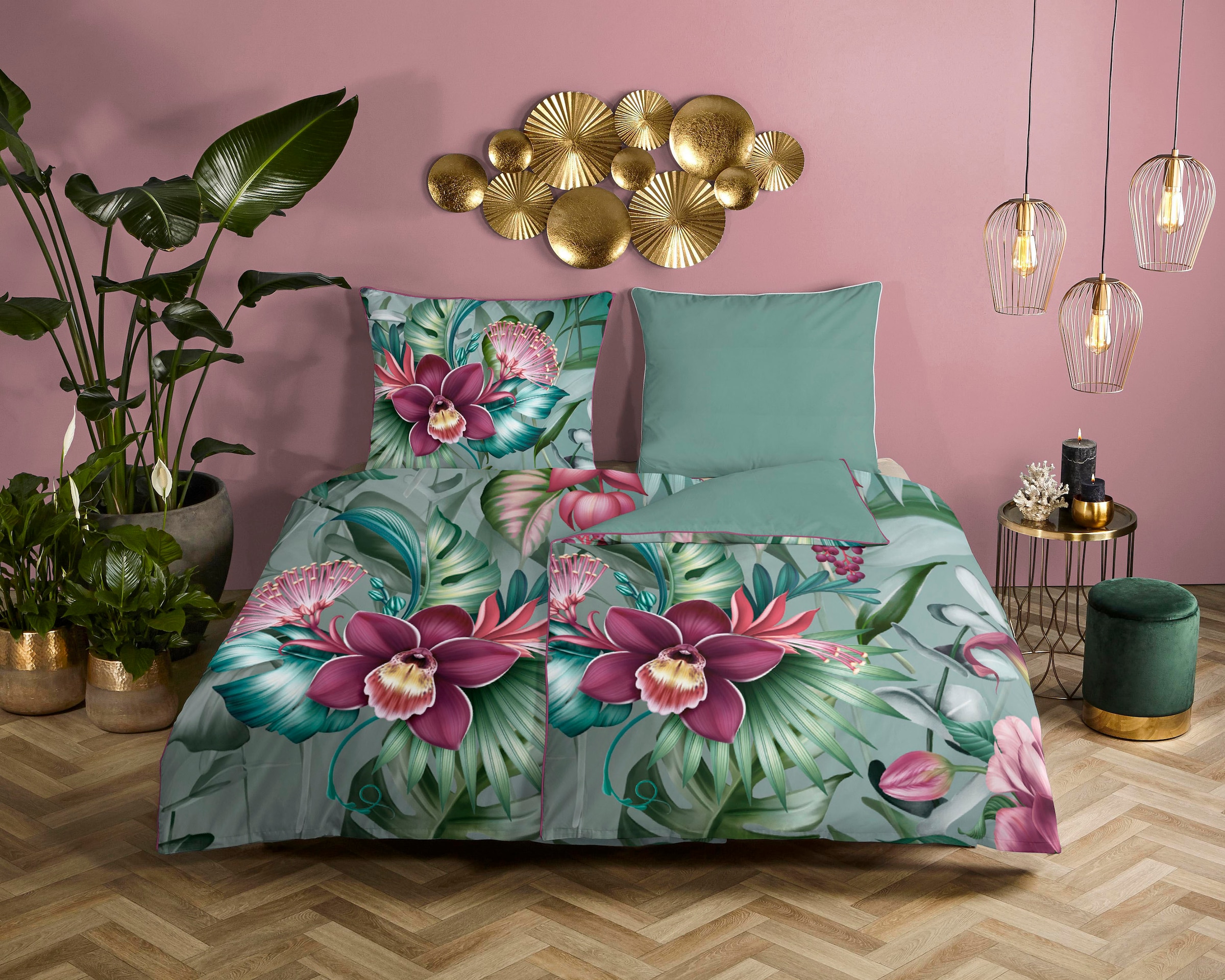 Descanso Wendebettwäsche "Allison" 2 Stk. tlg. Baumwolle, Satin, 135x200, B günstig online kaufen