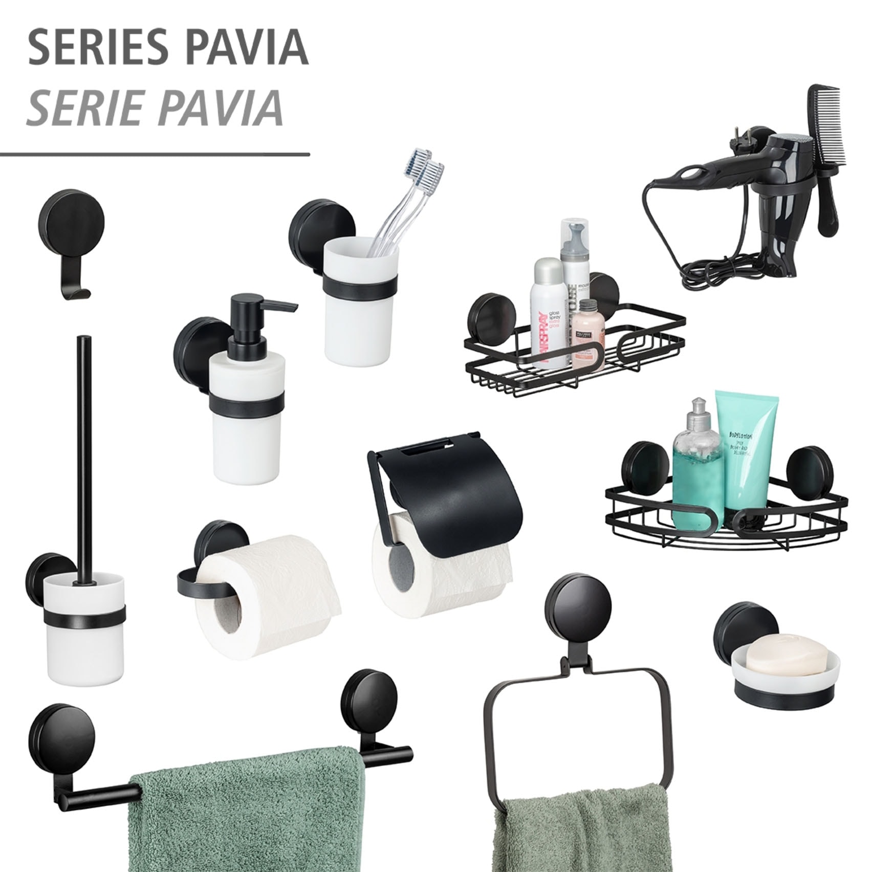 WENKO Duschablage »Static-Loc® Plus  Pavia« Badezimmer-Ablage, Befestigen ohne bohren