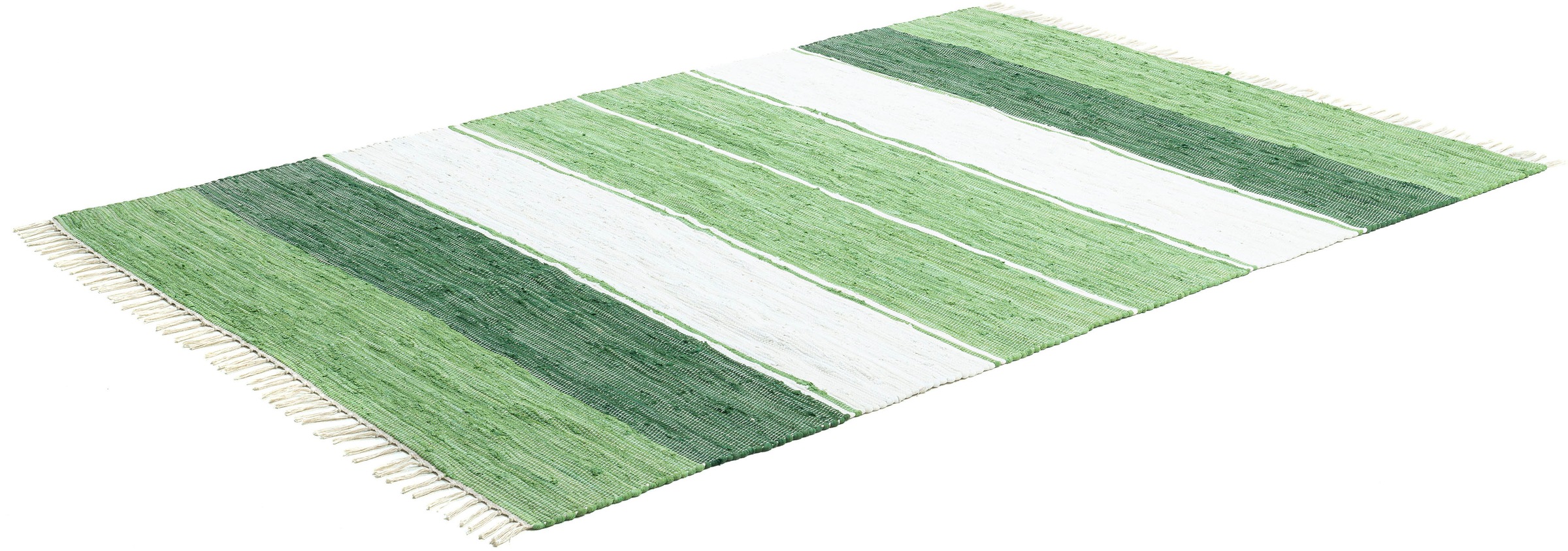 THEKO Teppich "Stripe Cotton, handgewebt" rechteckig 5 mm Höhe Flachgewebe, günstig online kaufen