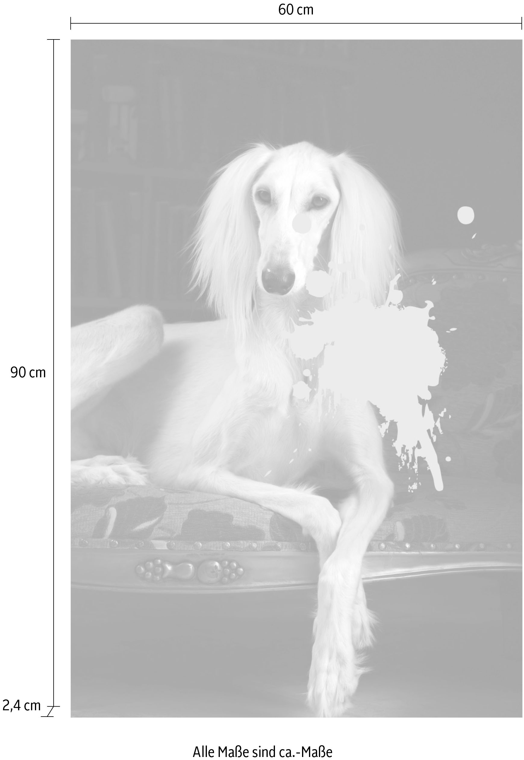 queence Acrylglasbild »Hund mit Farbklecks« Formen | Gemälde | Haustiere | Historische Persönlichkeiten | Hund | Hundebilder | Kunst Fine Art-Print in Galeriequalität