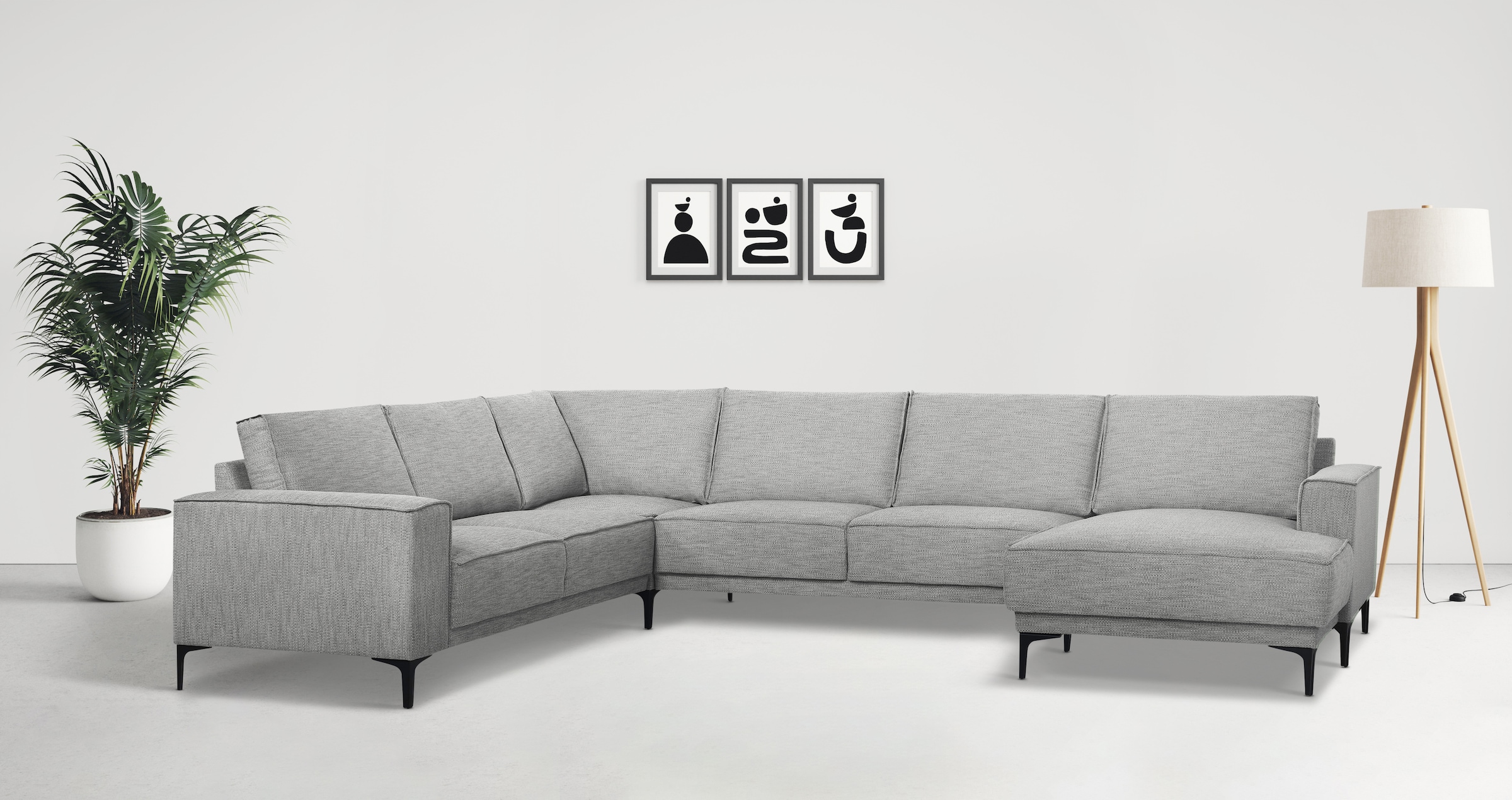 OTTO home Wohnlandschaft "XXL Sofa Oland, Struktur, Flachgewebe, Luxus-Micr günstig online kaufen