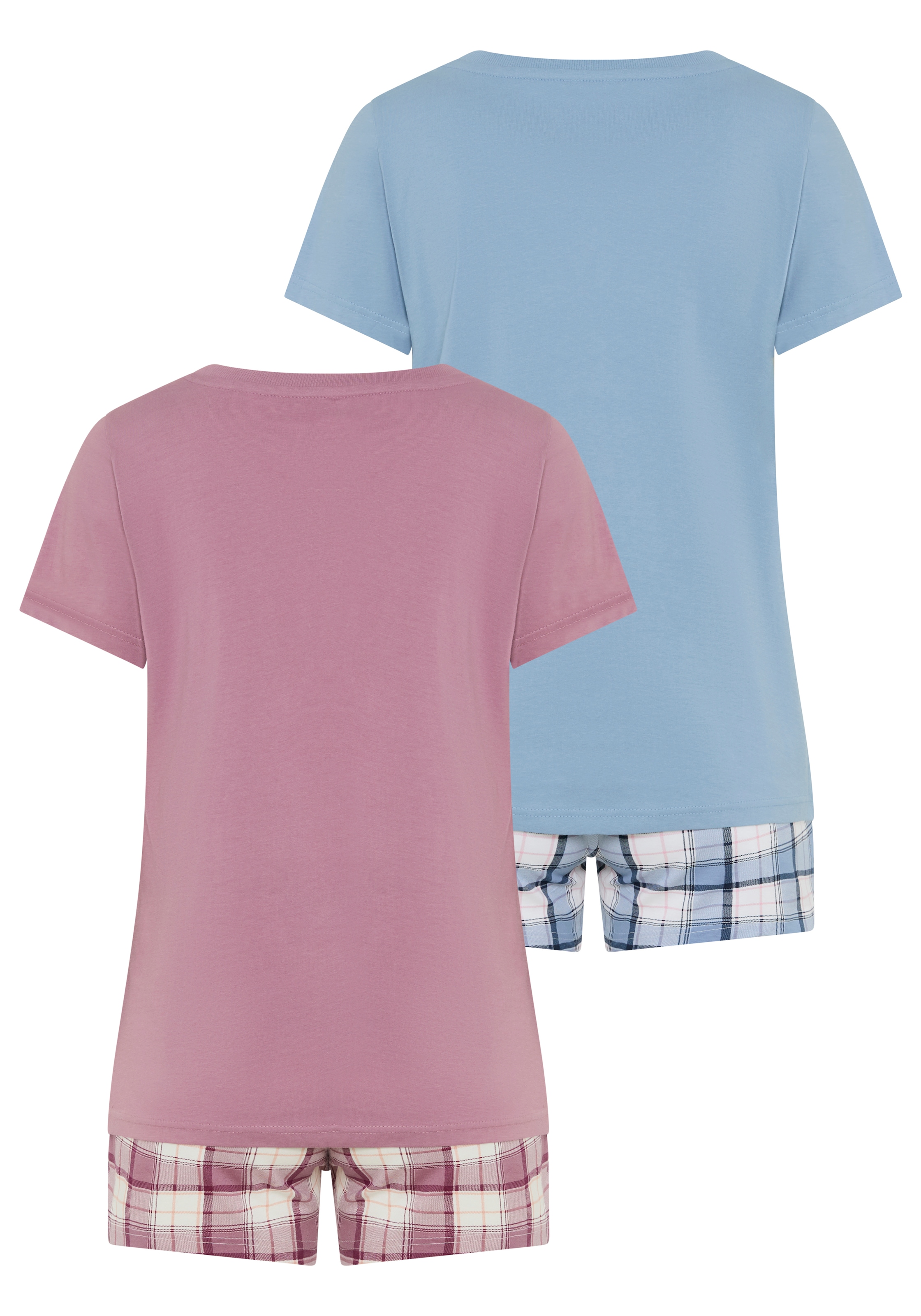 Vivance Dreams Shorty, (Set, 2 Stück), mit karierter Pyjamashorts