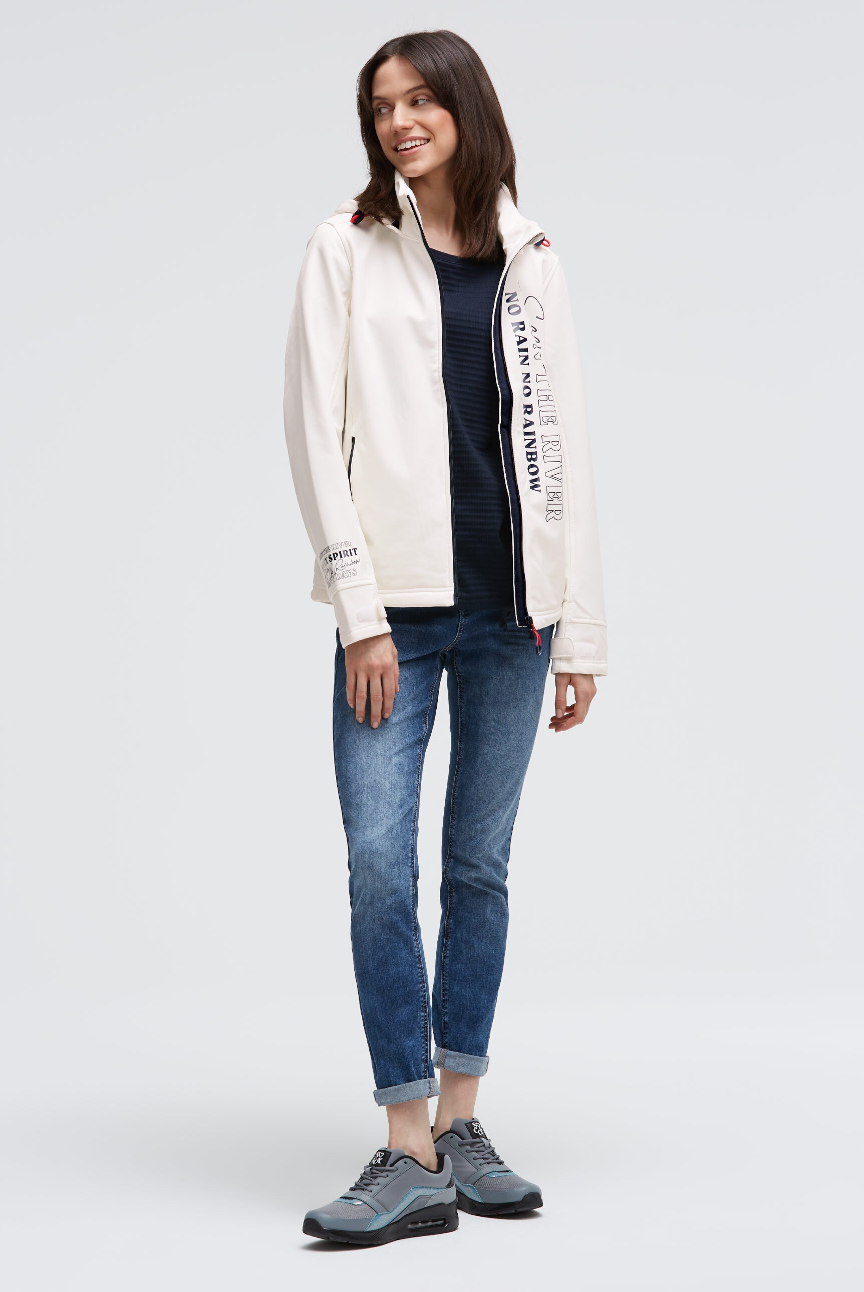 SOCCX Softshelljacke mit Kapuze mit Fleecefutter