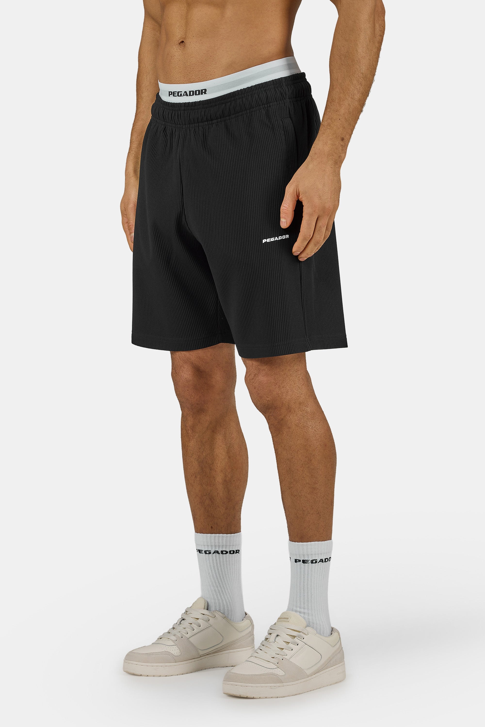 PEGADOR Shorts »TROY PLISSEE SHORTS«  Baumwollmischung, regular fit